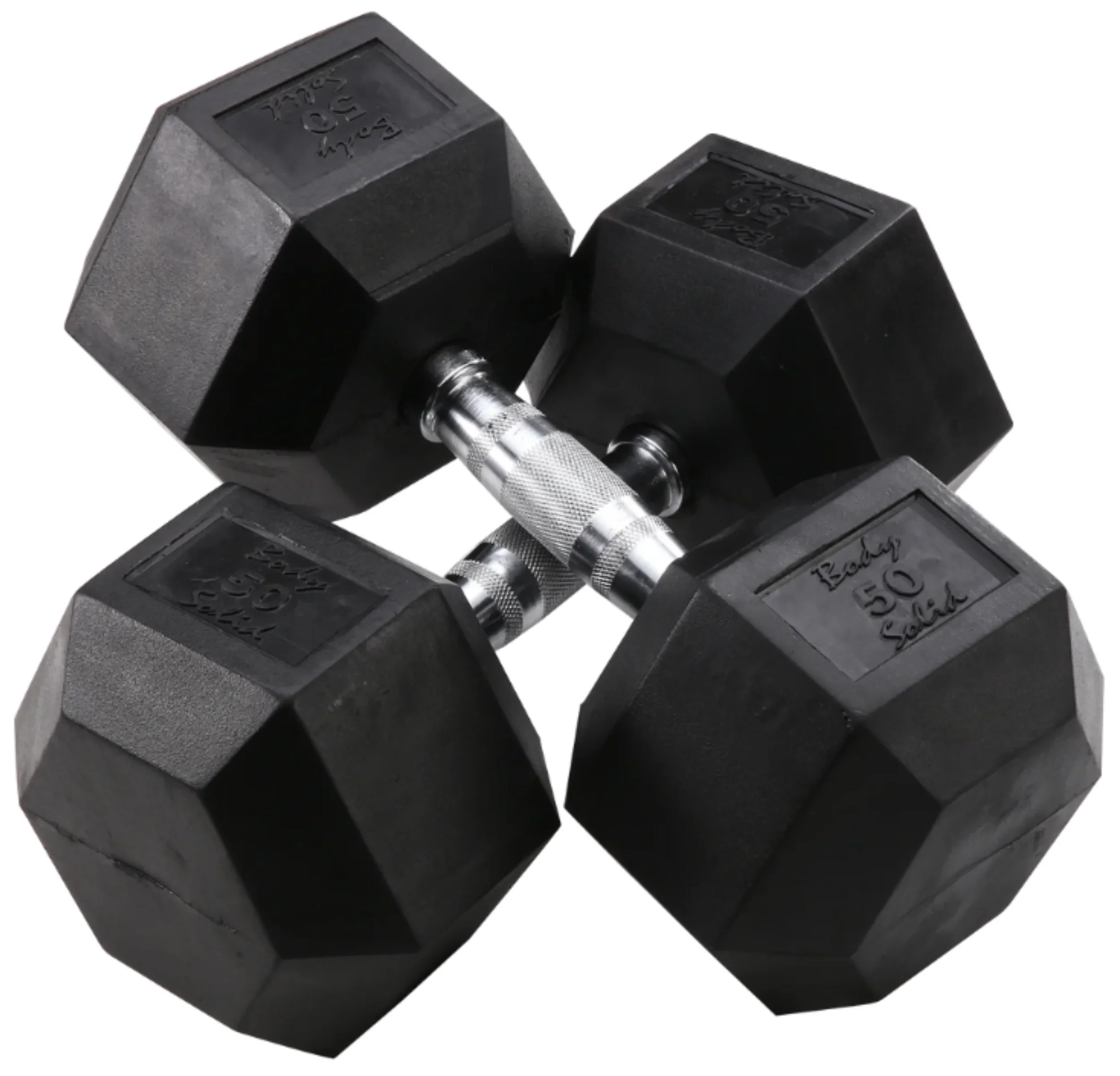 Body Solid SDRS550 Rubber Coated Hex Dumbbell Set 5 to 50 lbs. (New) - Image 4