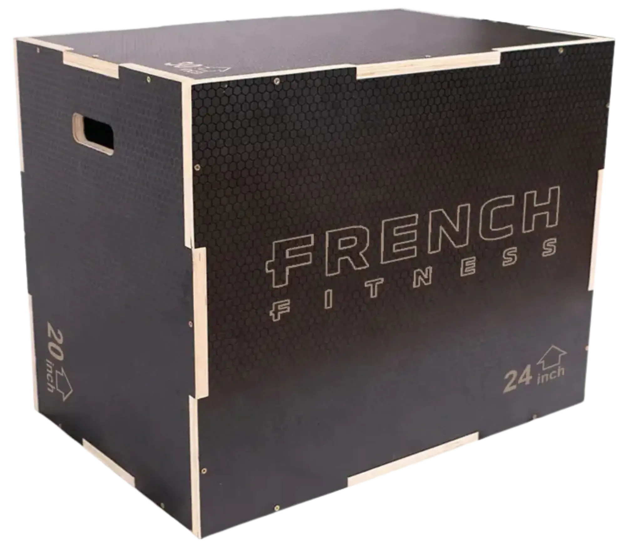 French Fitness 20-24-30 3-In-1 Wooden Plyo Box - Black (New)