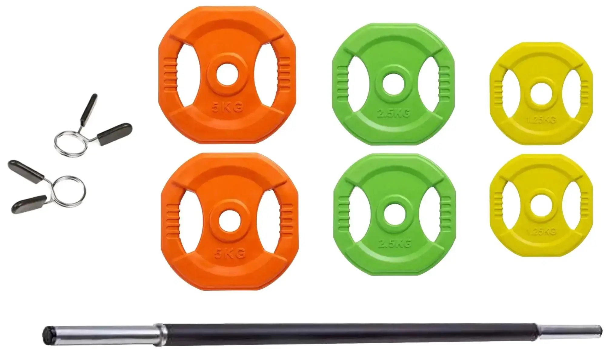 French Fitness 20 Set Aerobic Bar & Plate Package w/Rack (New) - Image 4