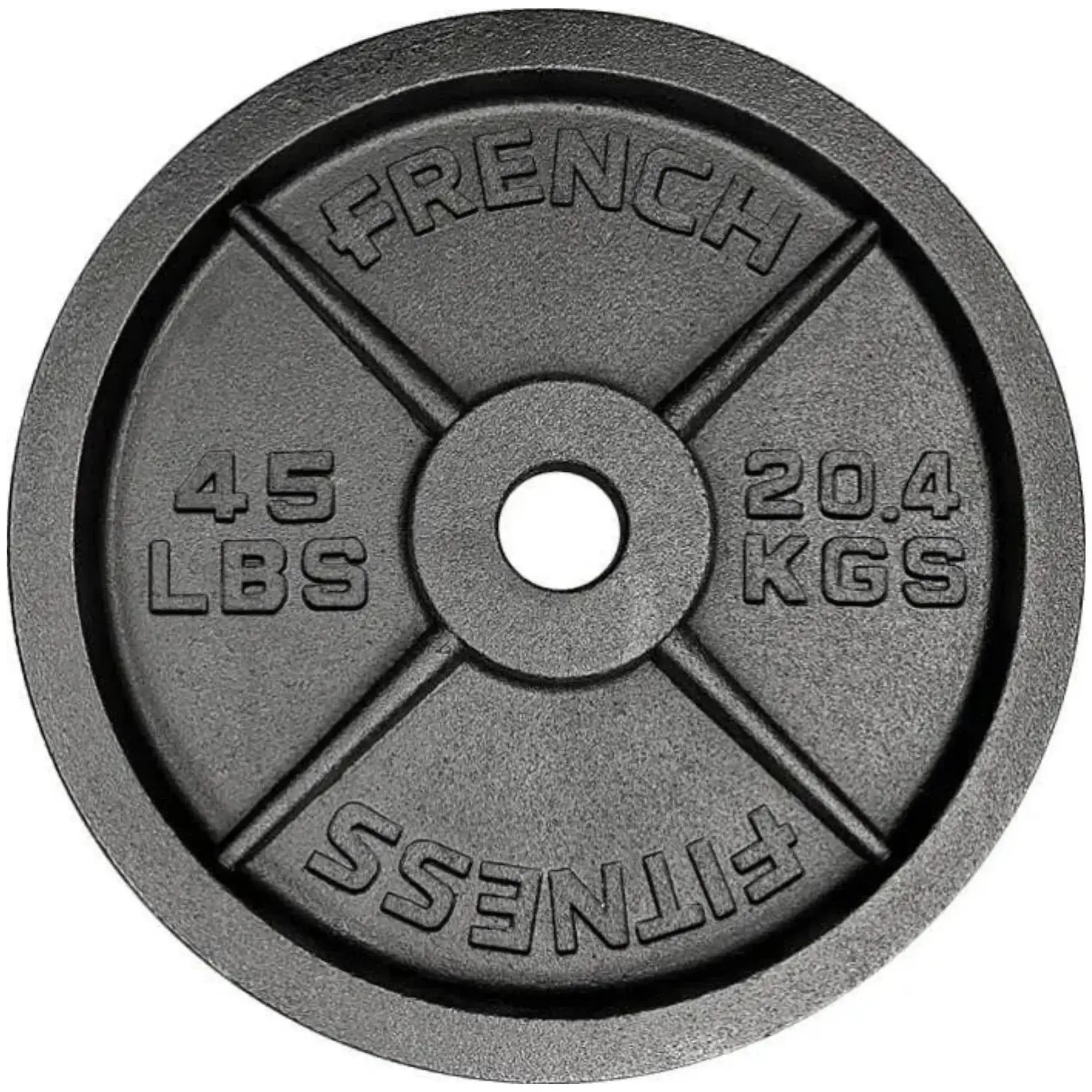 French Fitness Cast Iron Olympic Weight Plate V1 45 lbs (New) - Image 2
