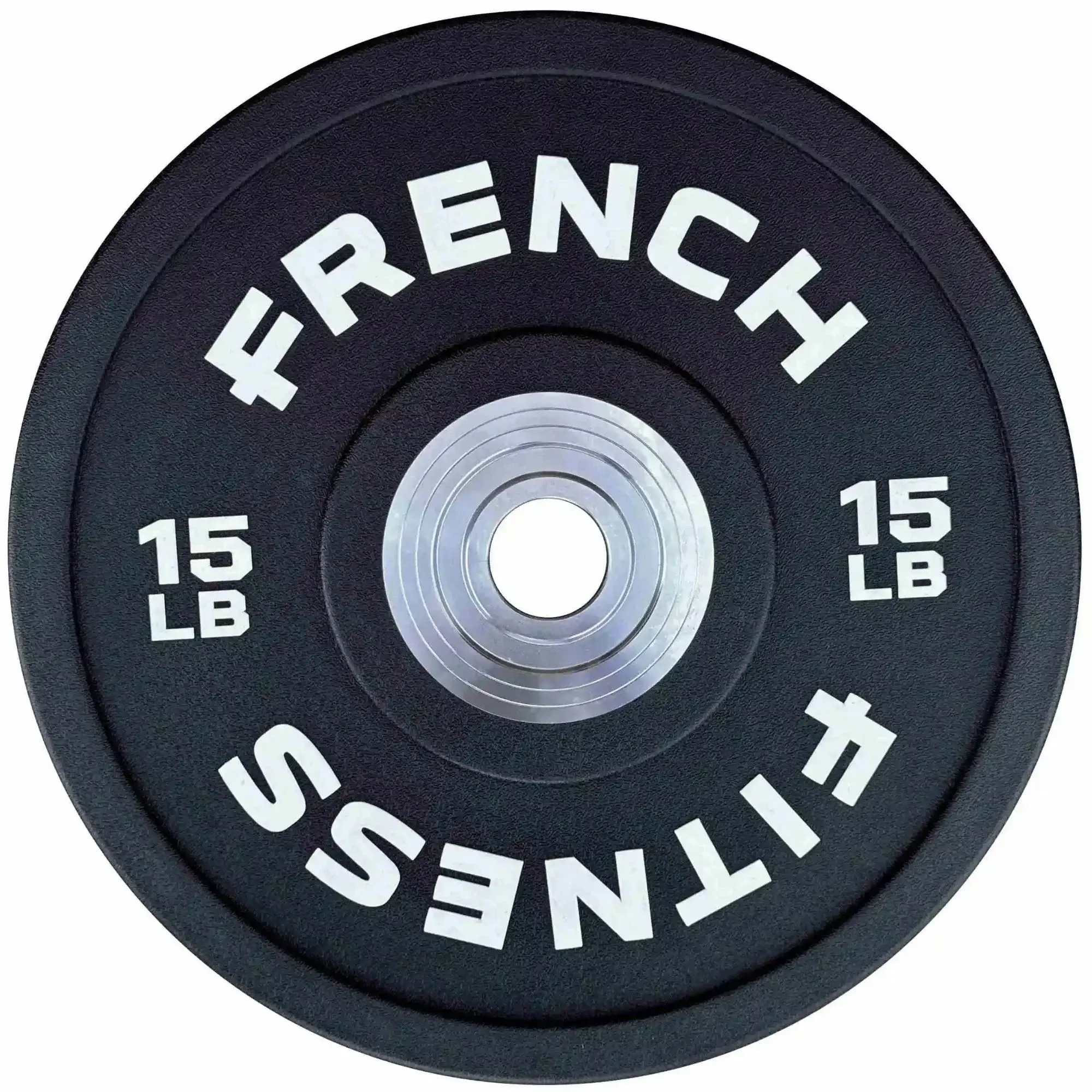 French Fitness Competition Urethane Bumper Plate Set 260 lb Black (New) - Image 3