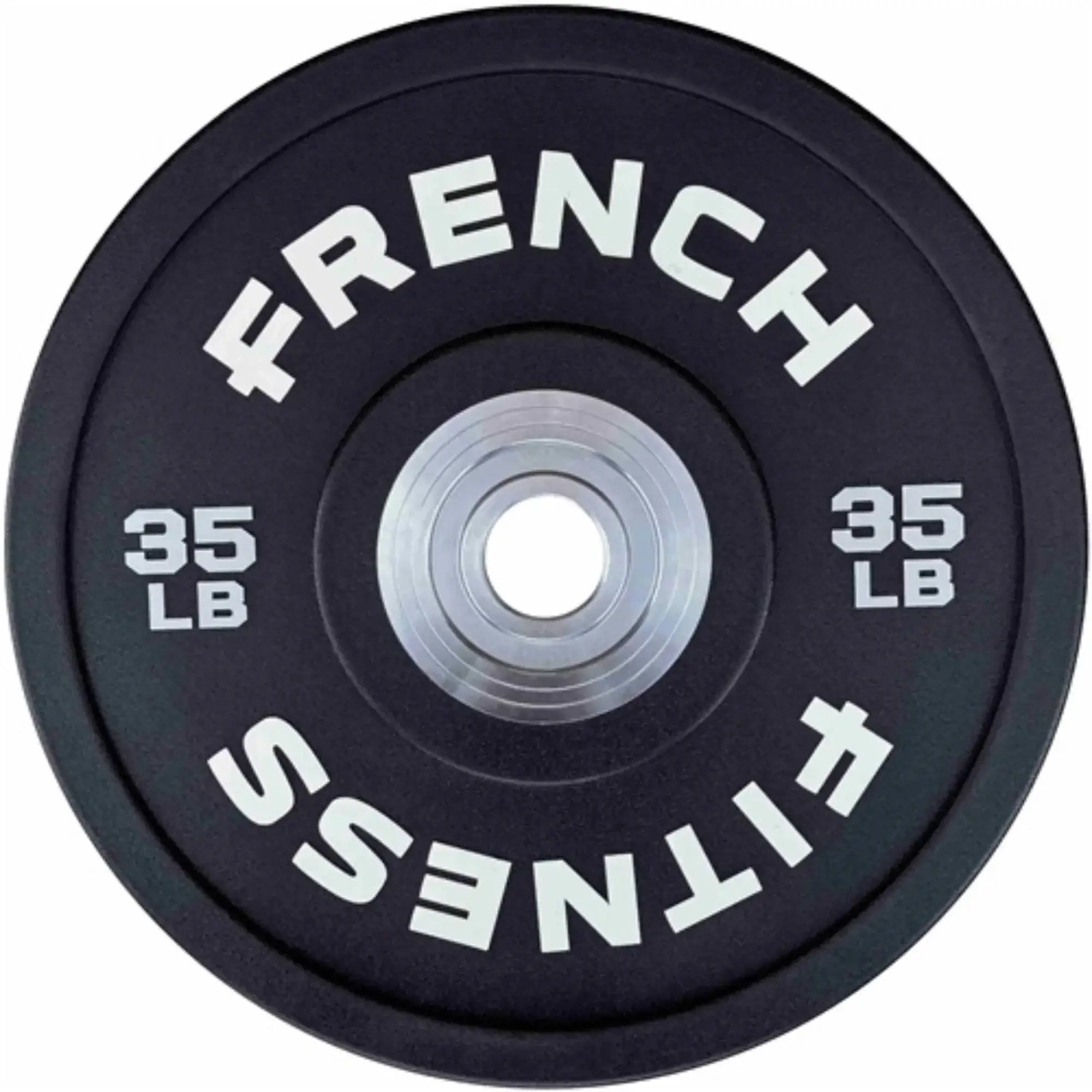 French Fitness Competition Urethane Bumper Plate Set 340 lb Black (New) - Image 4