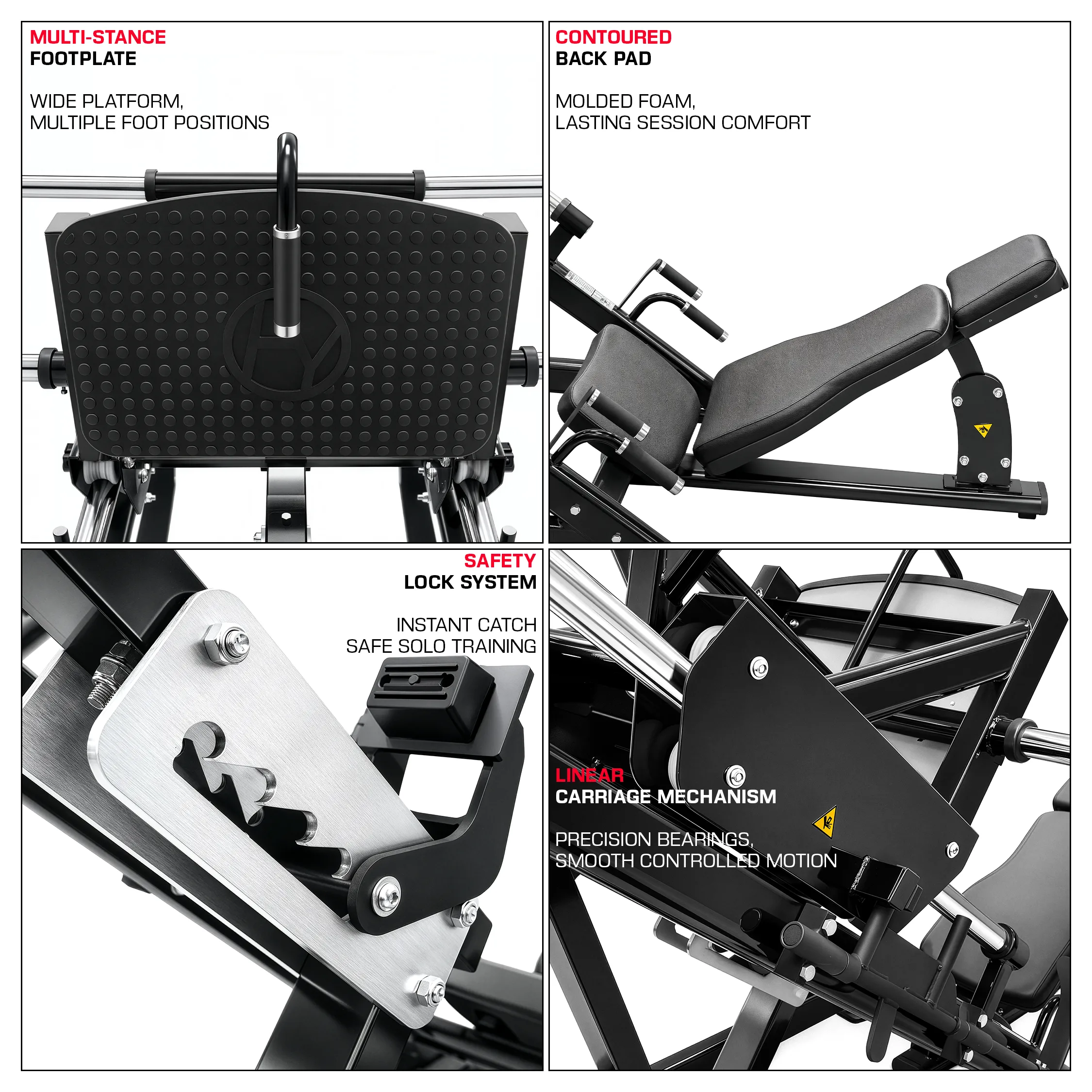 French Fitness FFB Black 45 Degree Linear Leg Press (New) - Image 3