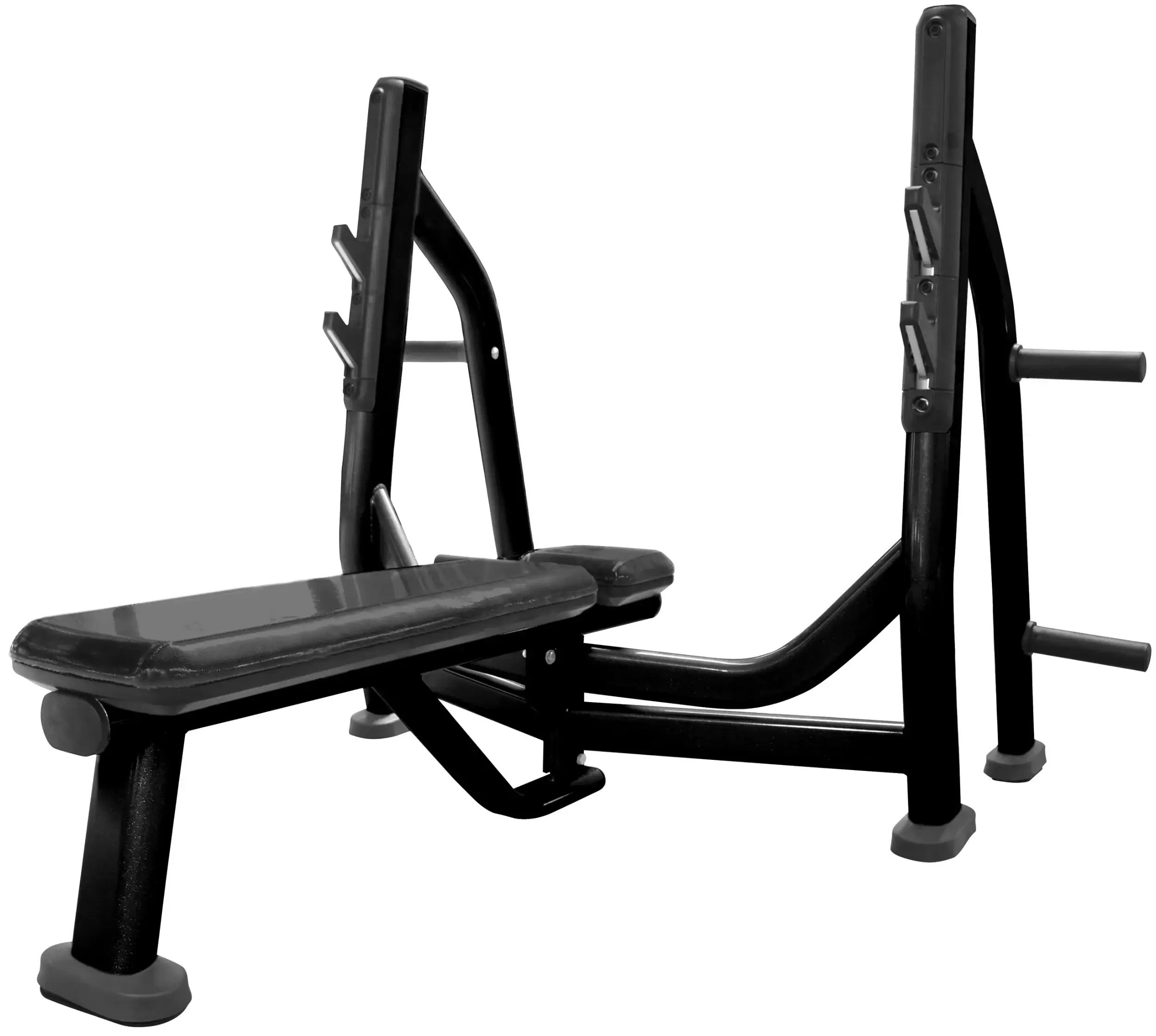 French Fitness FFB Black Olympic Flat Bench w/Weight Horns (New) - Image 4