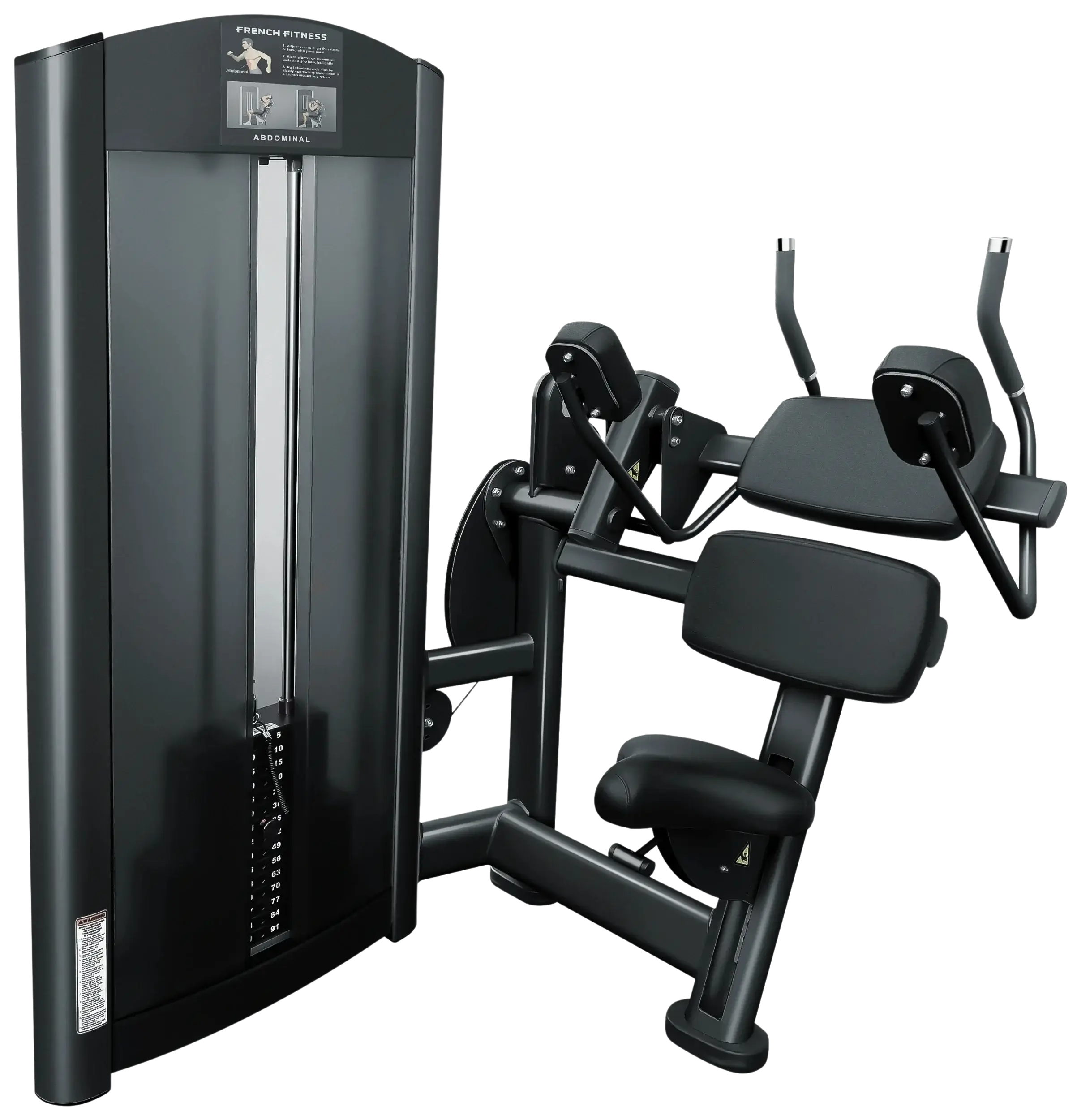 French Fitness FFB Black Selectorized Abdominal Crunch (New)