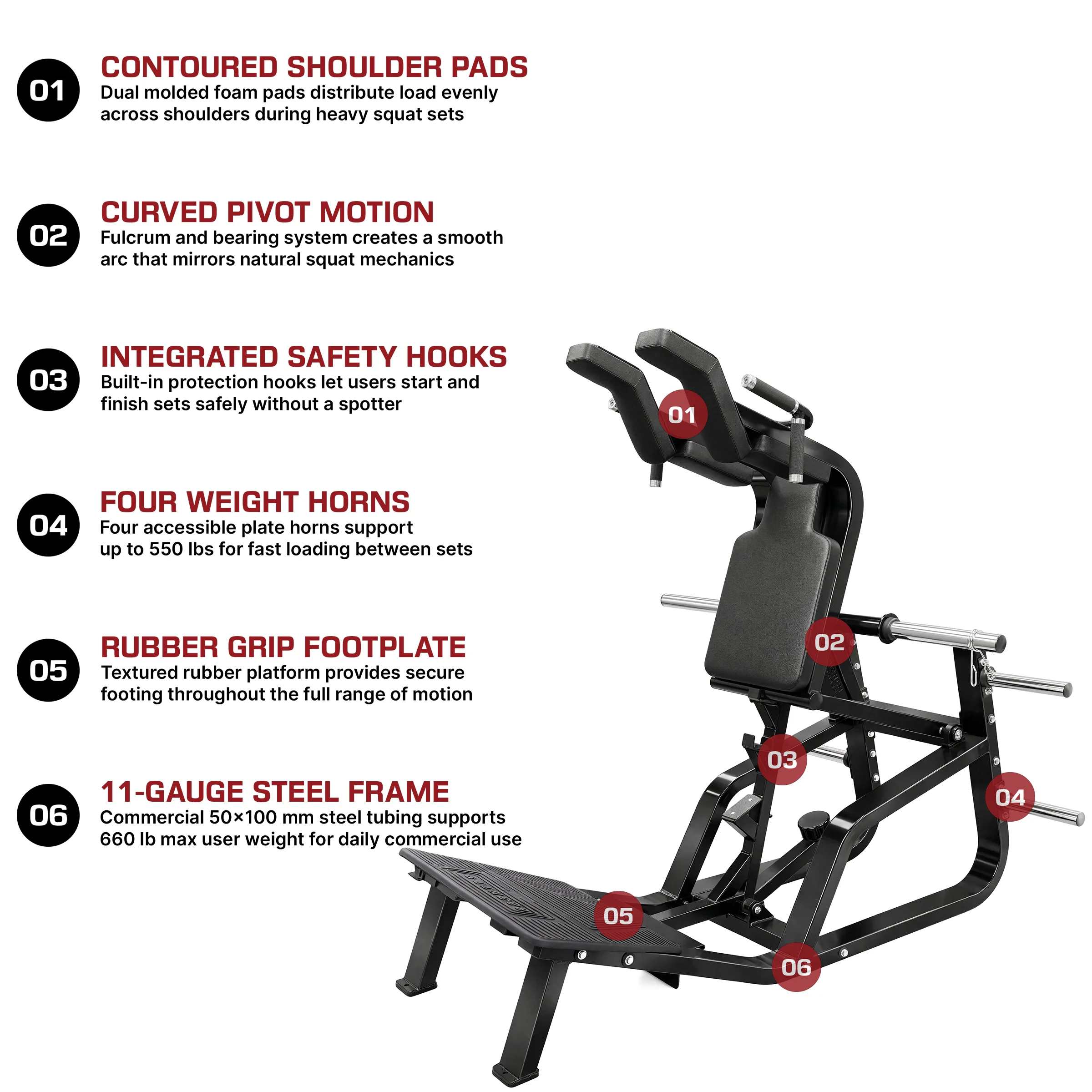 French Fitness FFB Black Super V-Squat Plate Loaded (New) - Image 2