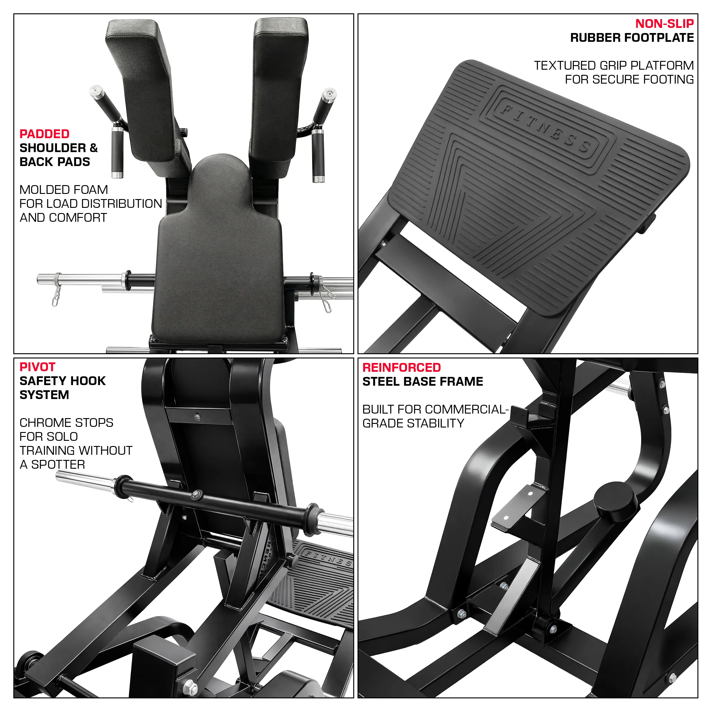 French Fitness FFB Black Super V-Squat Plate Loaded (New) - Image 3