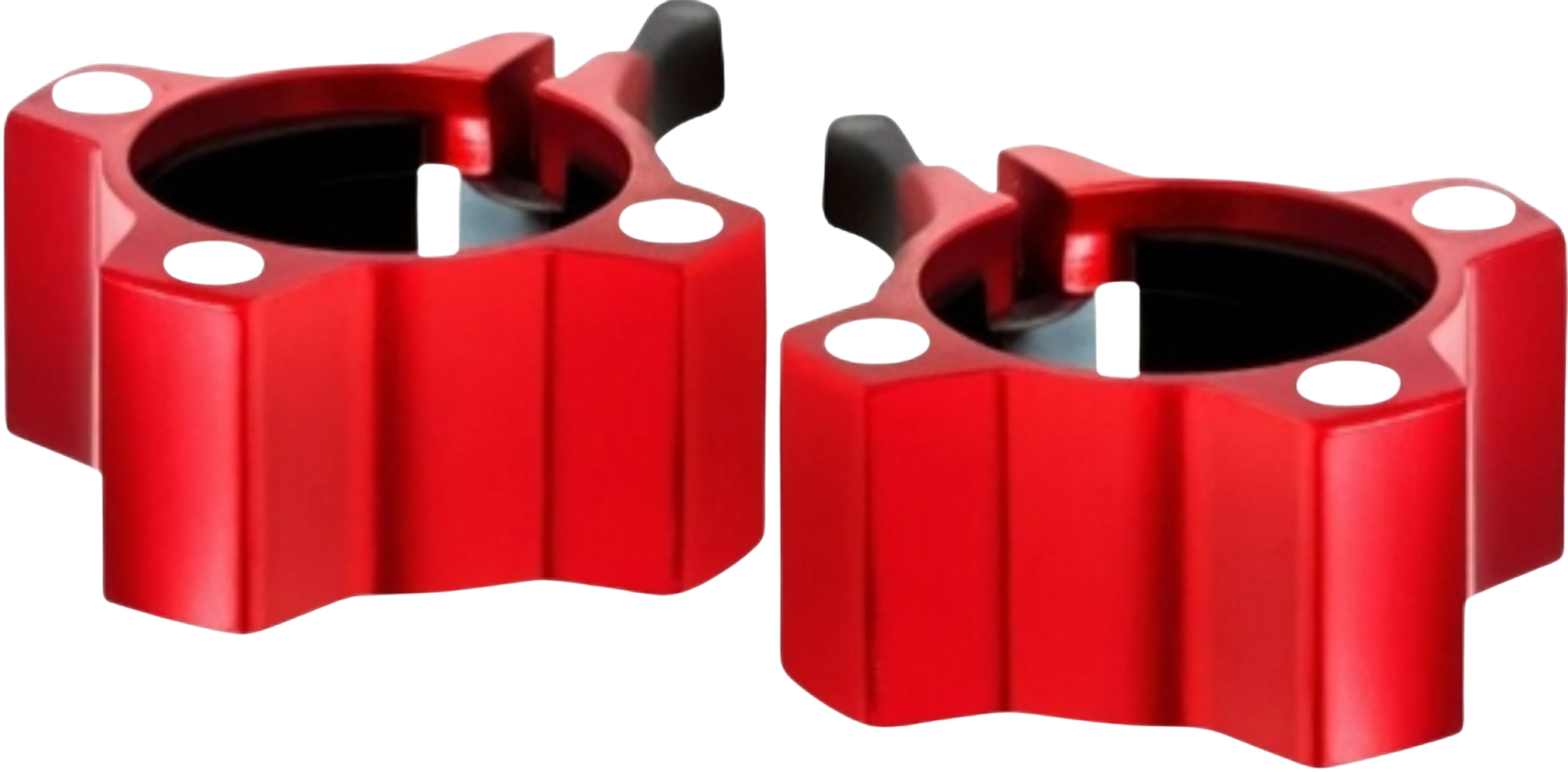 French Fitness Magnetic Aluminum Jaw-Locking Collars - Red (Pair) (New)