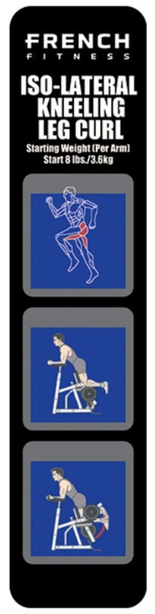 Kneeling / Standing Leg Curl Plate Loaded Iso-Lateral - French Fitness Marin (New) - Image 2