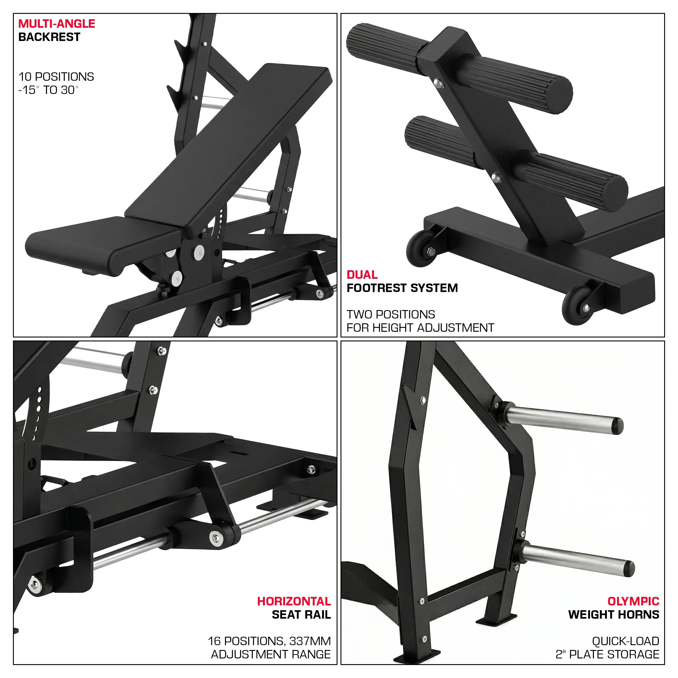 French Fitness Newport 3 Way Flat Incline Decline Olympic Bench (New) - Image 3
