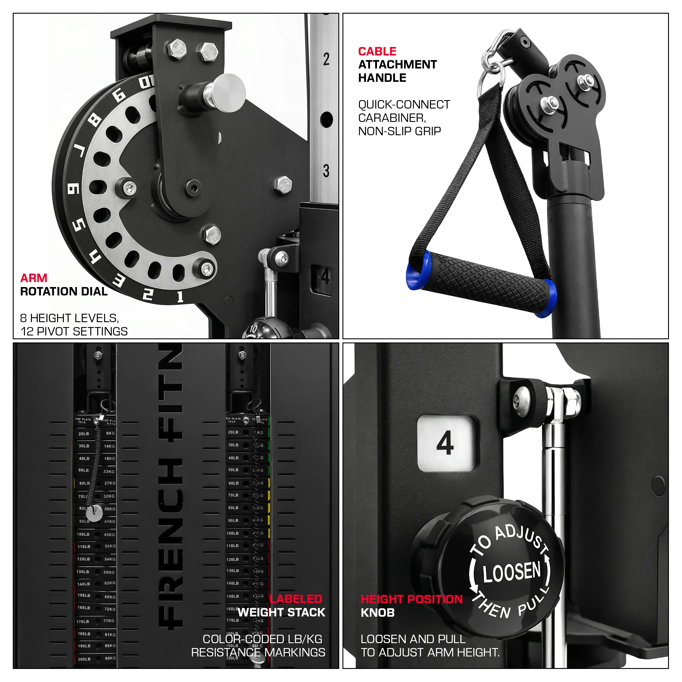 French Fitness Newport Dual Cable Crossover Functional Trainer (New) - Image 3