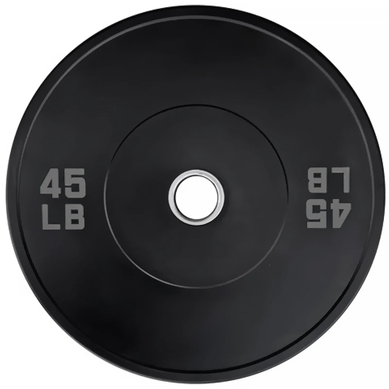 French Fitness Olympic Black Bumper Plate Set 190 lbs - Blank (New) - Image 5