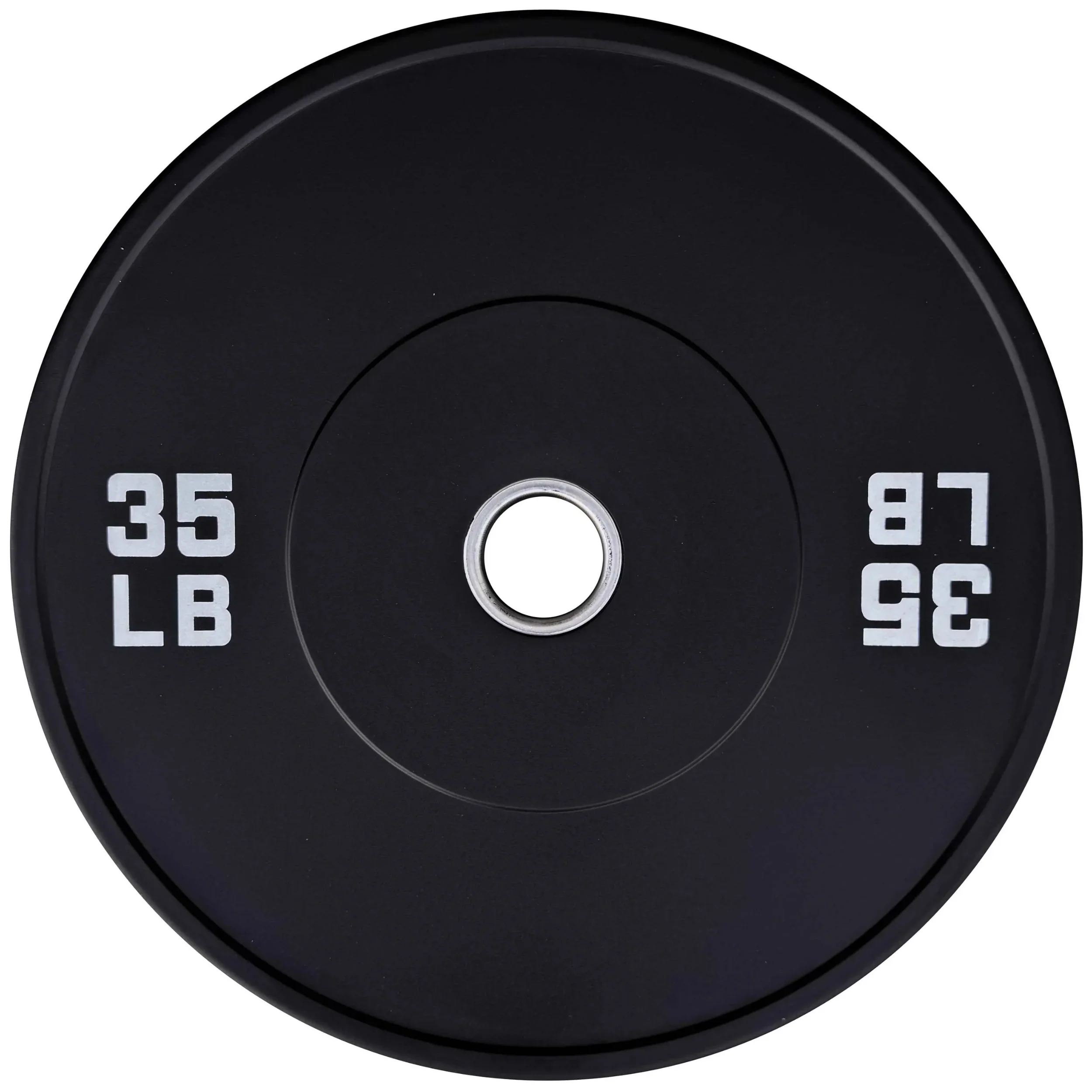 French Fitness Olympic Black Bumper Plate Set 260 lbs - Blank (New) - Image 5