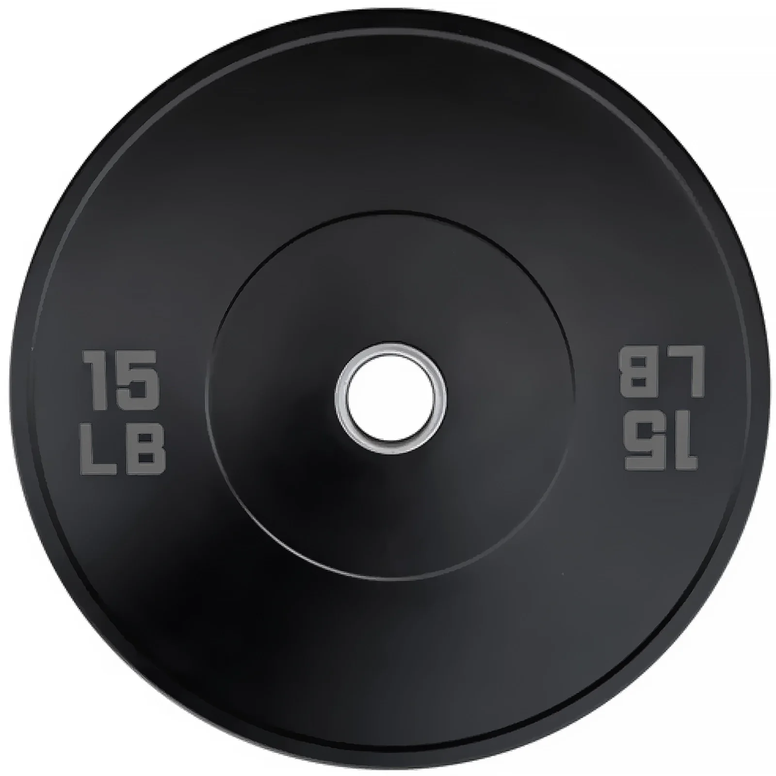 French Fitness Olympic Black Bumper Plate Set 370 lbs - Blank (New) - Image 3