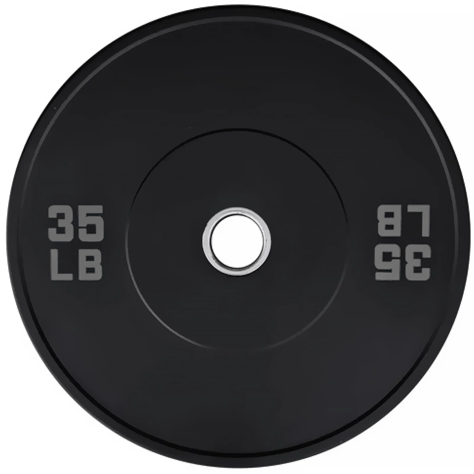 French Fitness Olympic Black Bumper Plate Set 370 lbs - Blank (New) - Image 5