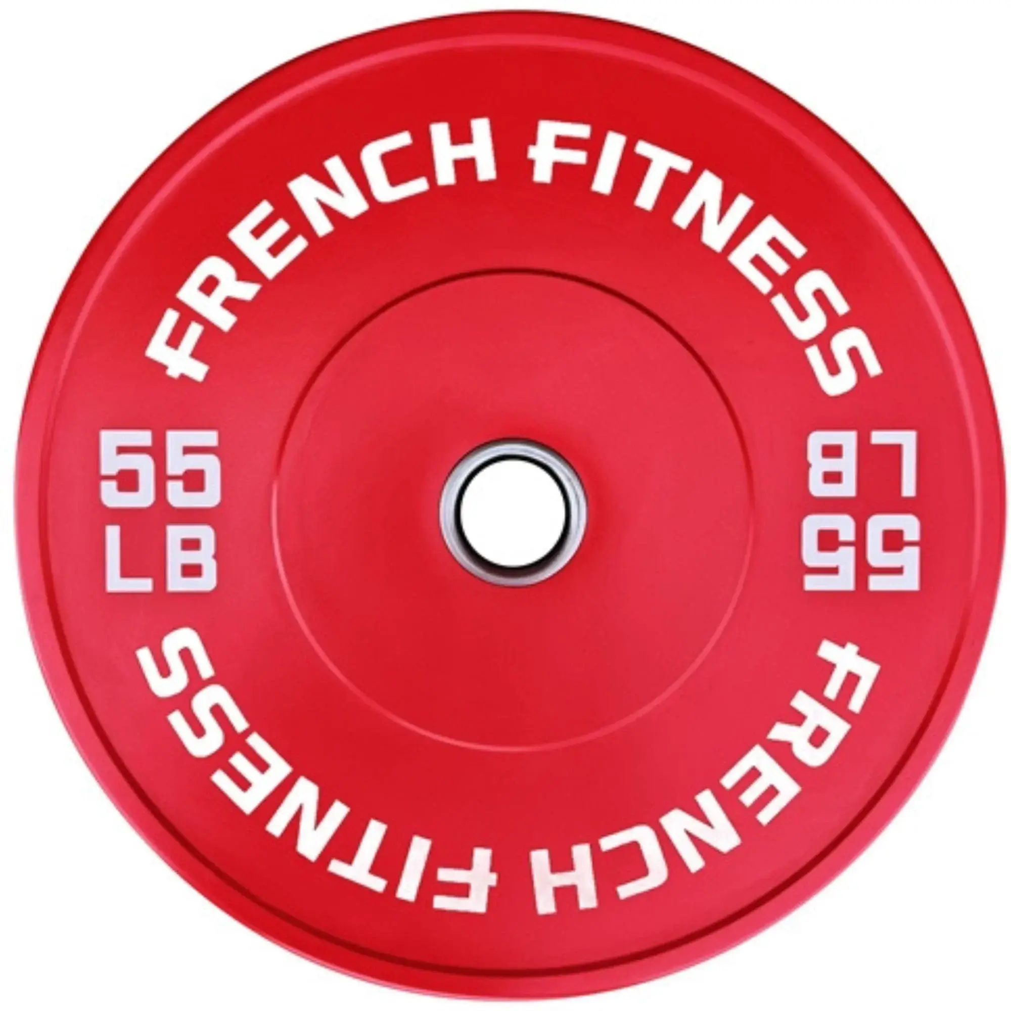 French Fitness Olympic Colored Bumper Plate 55 lbs (New) - Image 2