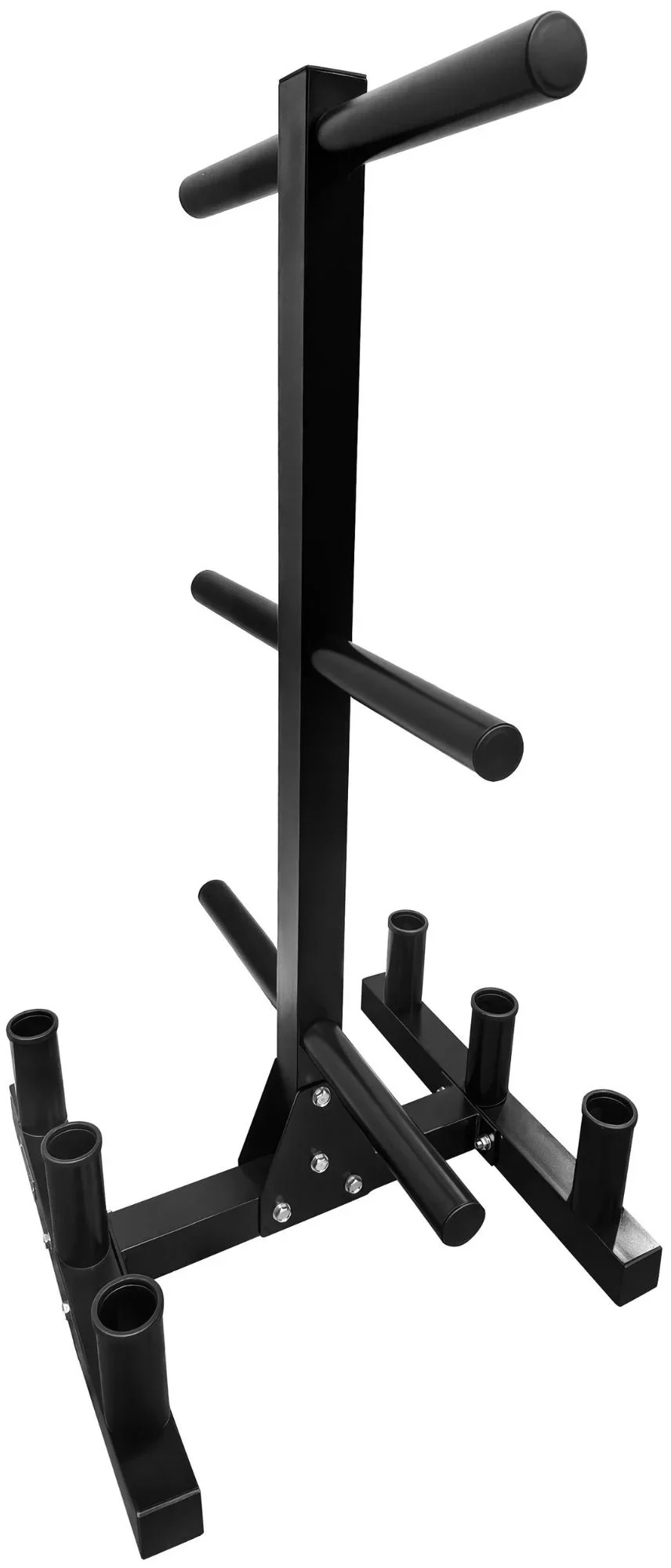 French Fitness Olympic Weight Plate Tree Rack & Bar Holder (New) - Image 2