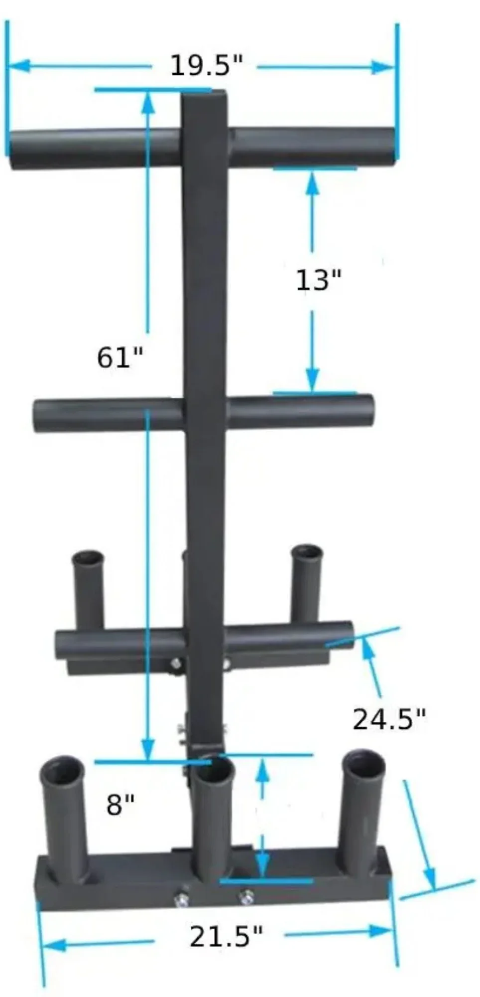 French Fitness Olympic Weight Plate Tree Rack & Bar Holder (New) - Image 8
