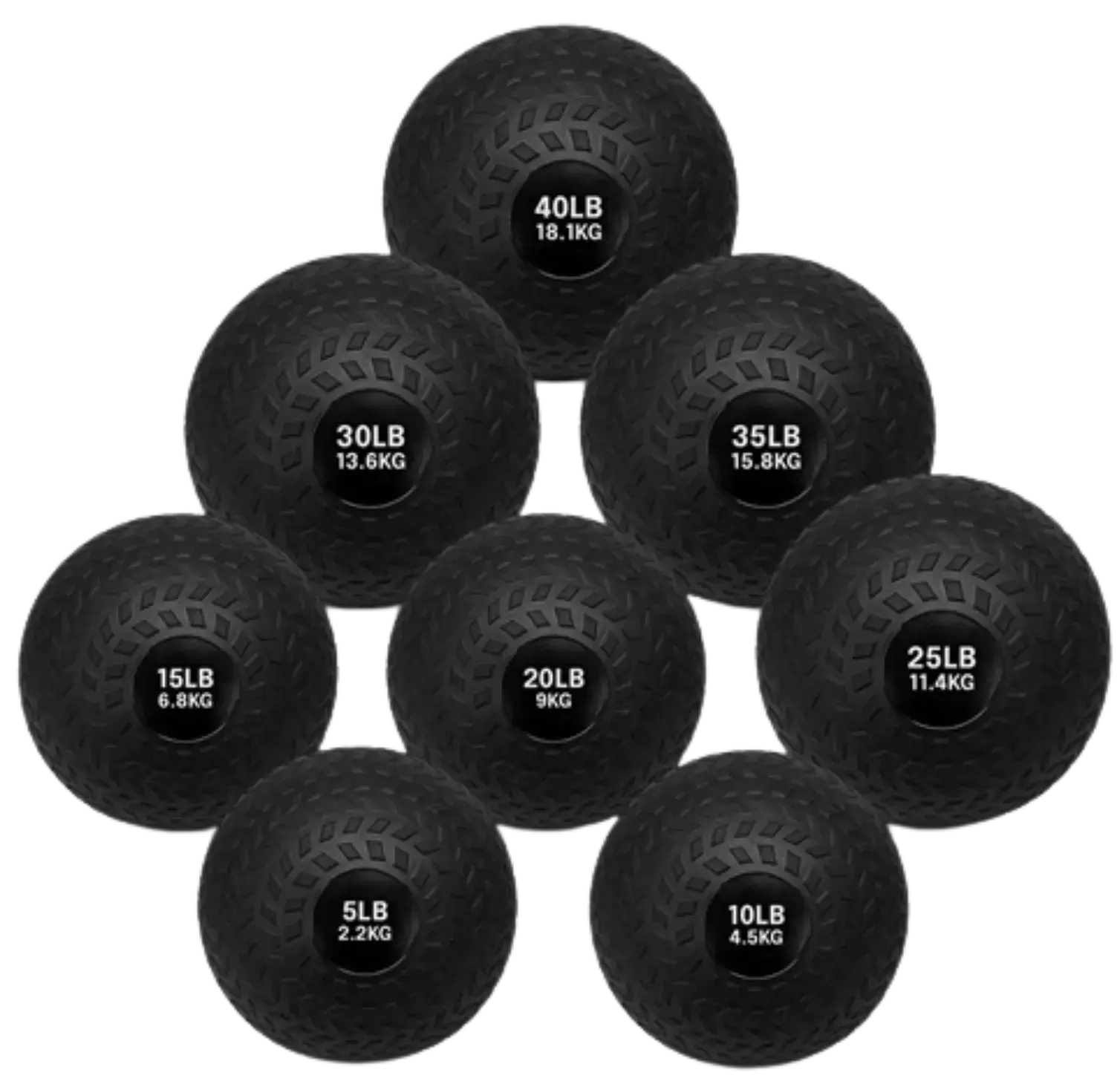 French Fitness PVC Slam Ball Set of 8 (5 to 40 lbs) (New)