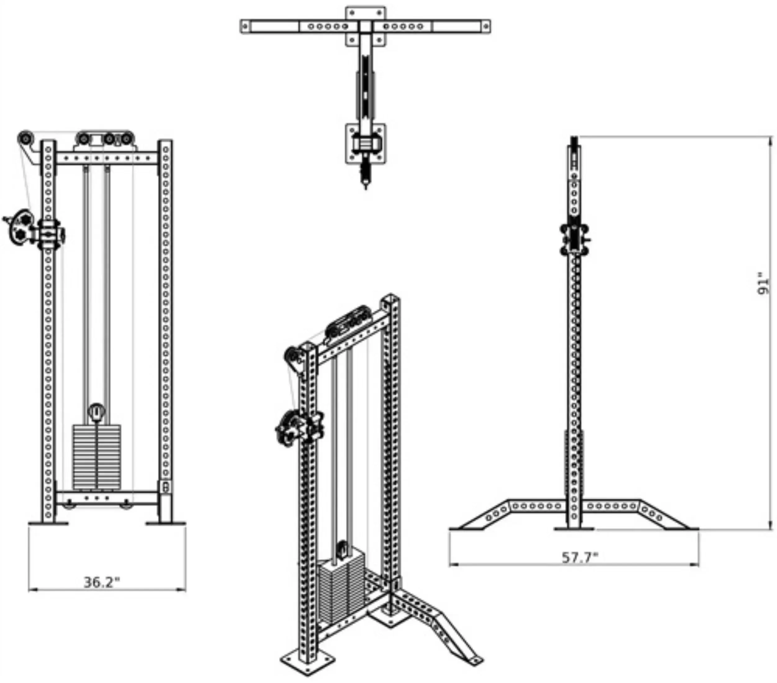 French Fitness Rack & Rig Cable Column (New) - Image 3