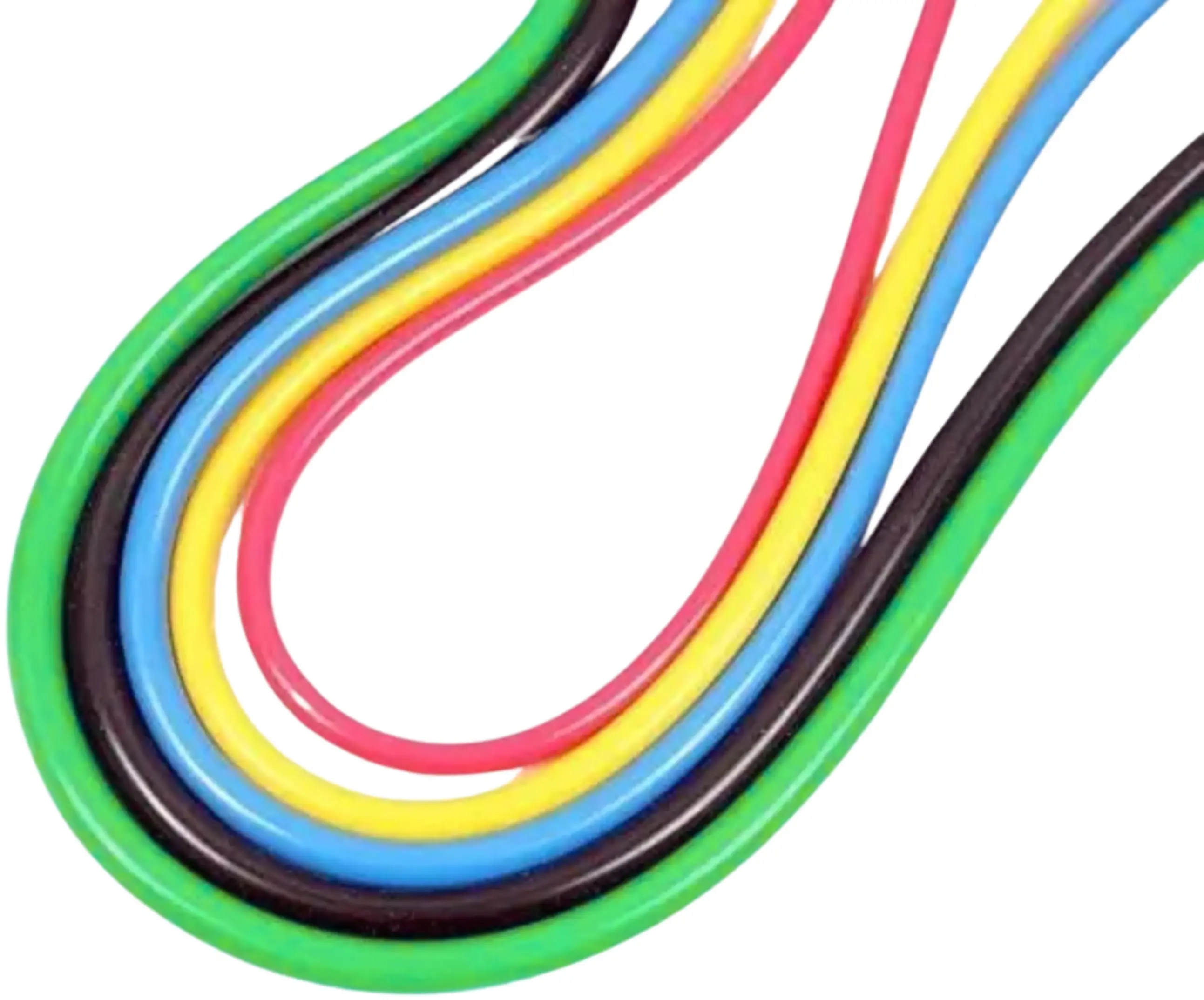 French Fitness Resistance Band Set of 5 w/Handles (New) - Image 3