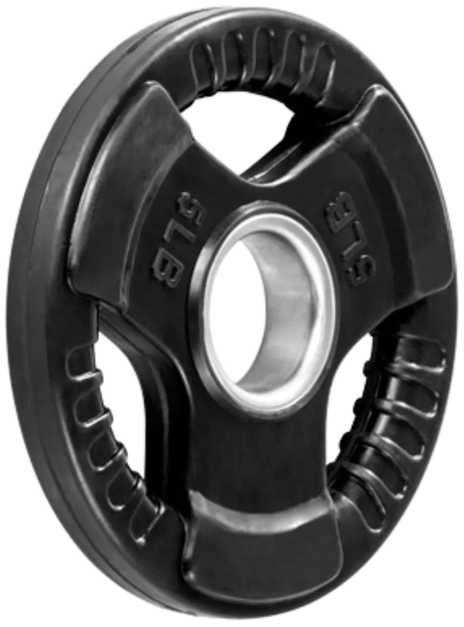 French Fitness Rubber Grip Olympic Plate 5 lbs Black (New)