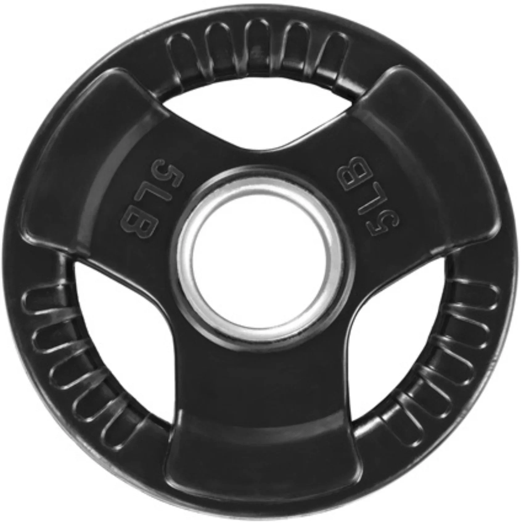 French Fitness Rubber Grip Olympic Plate 5 lbs Black (New) - Image 2