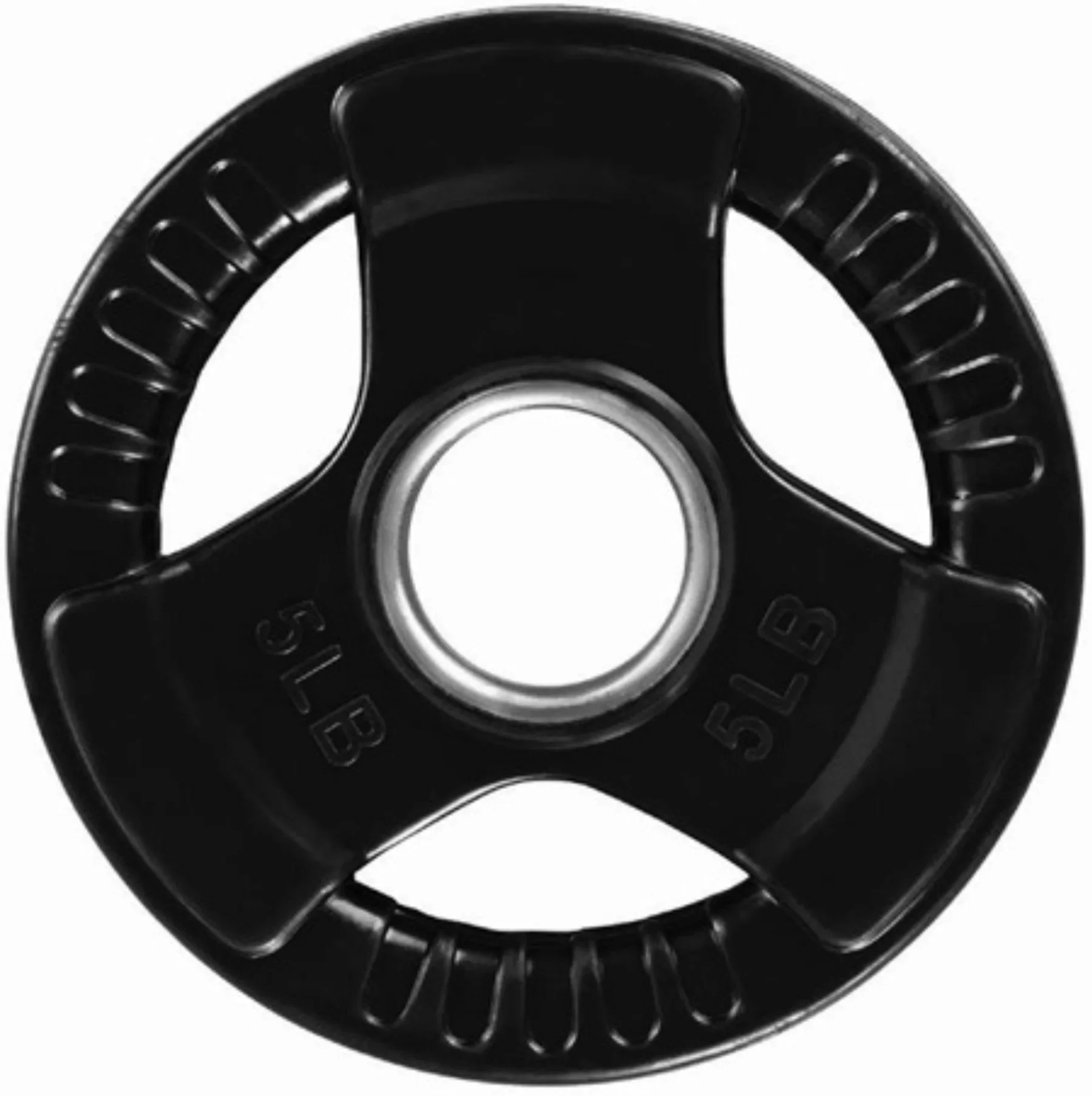 French Fitness Rubber Grip Olympic Weight Plate Set 190 lbs (New) - Image 5