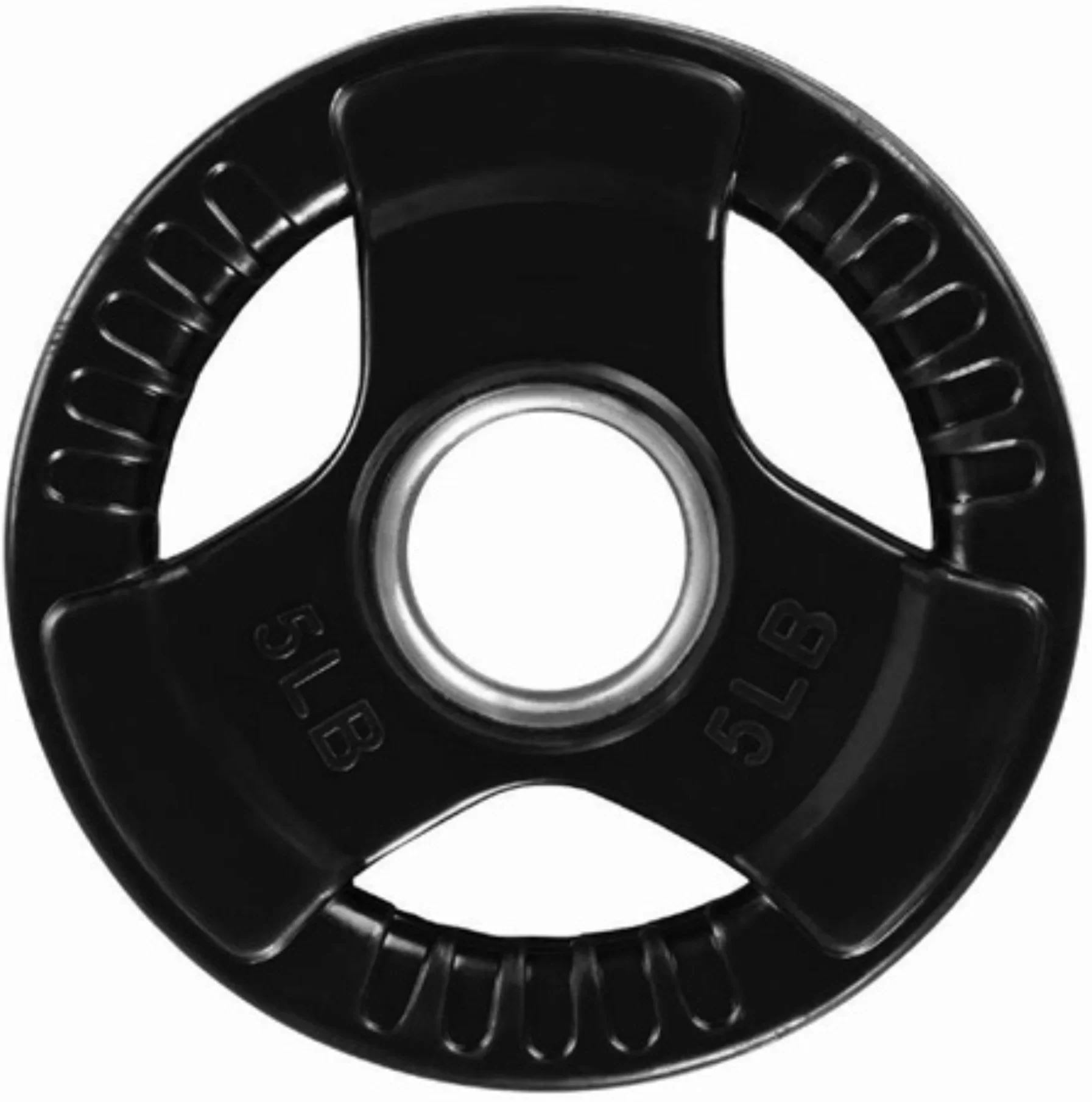 French Fitness Rubber Grip Olympic Weight Plate Set 260 lbs (New) - Image 5