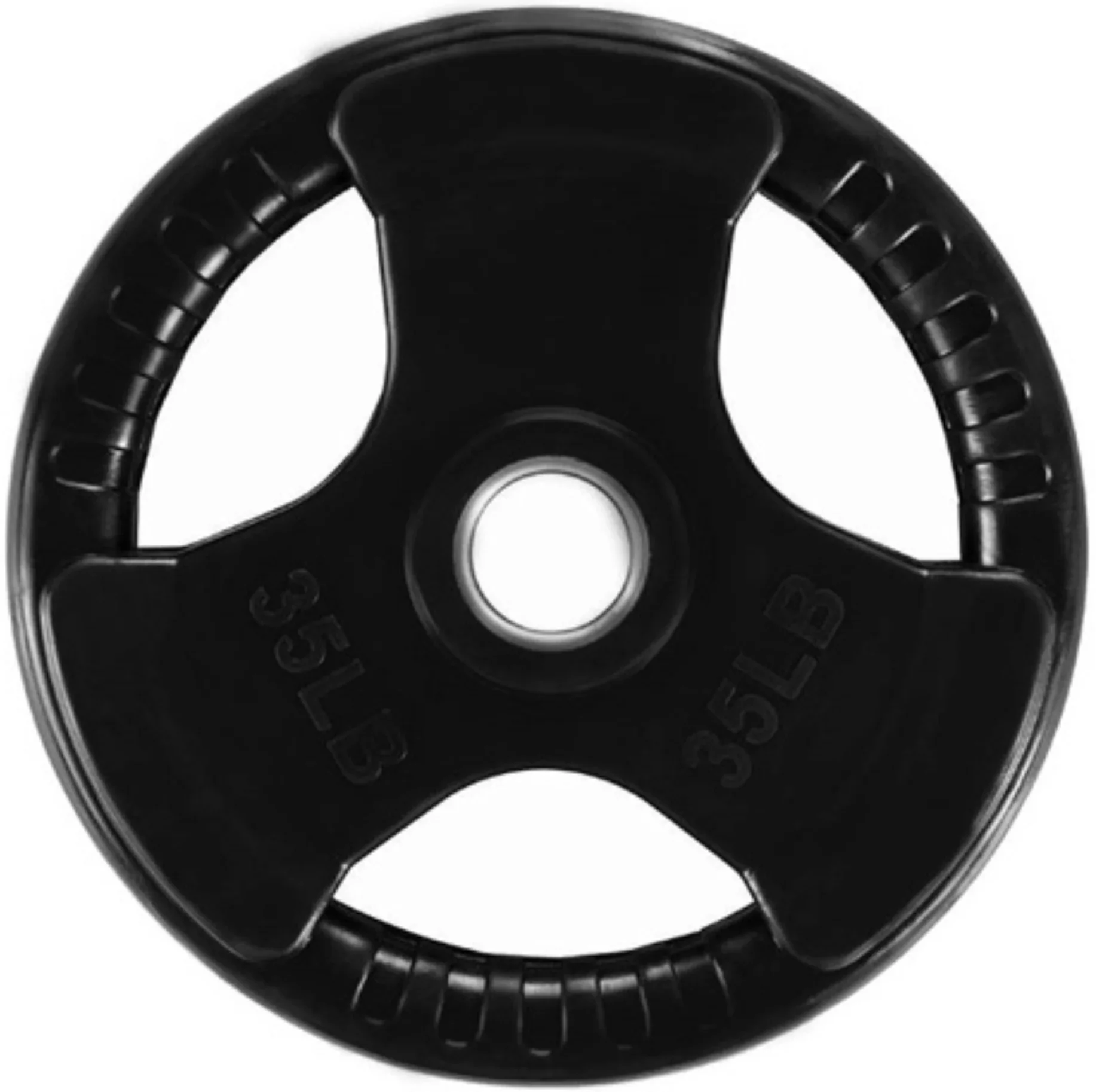 French Fitness Rubber Grip Olympic Weight Plate Set 260 lbs (New) - Image 8