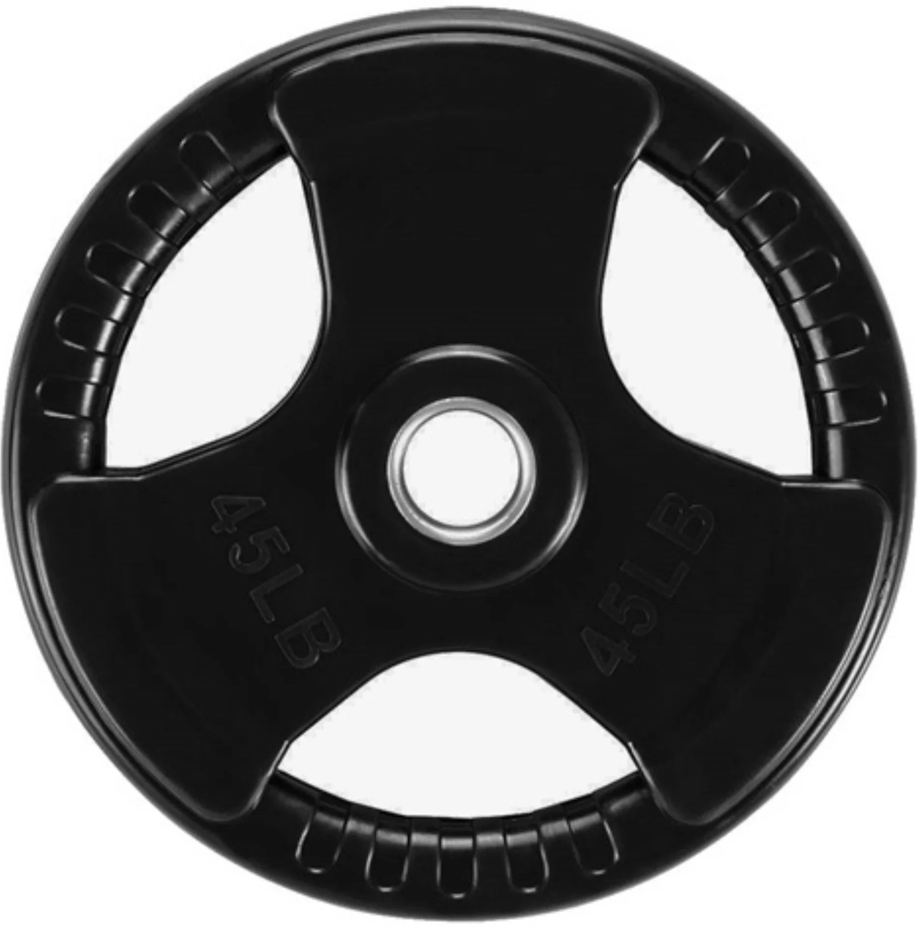 French Fitness Rubber Grip Olympic Weight Plate Set 260 lbs (New) - Image 9