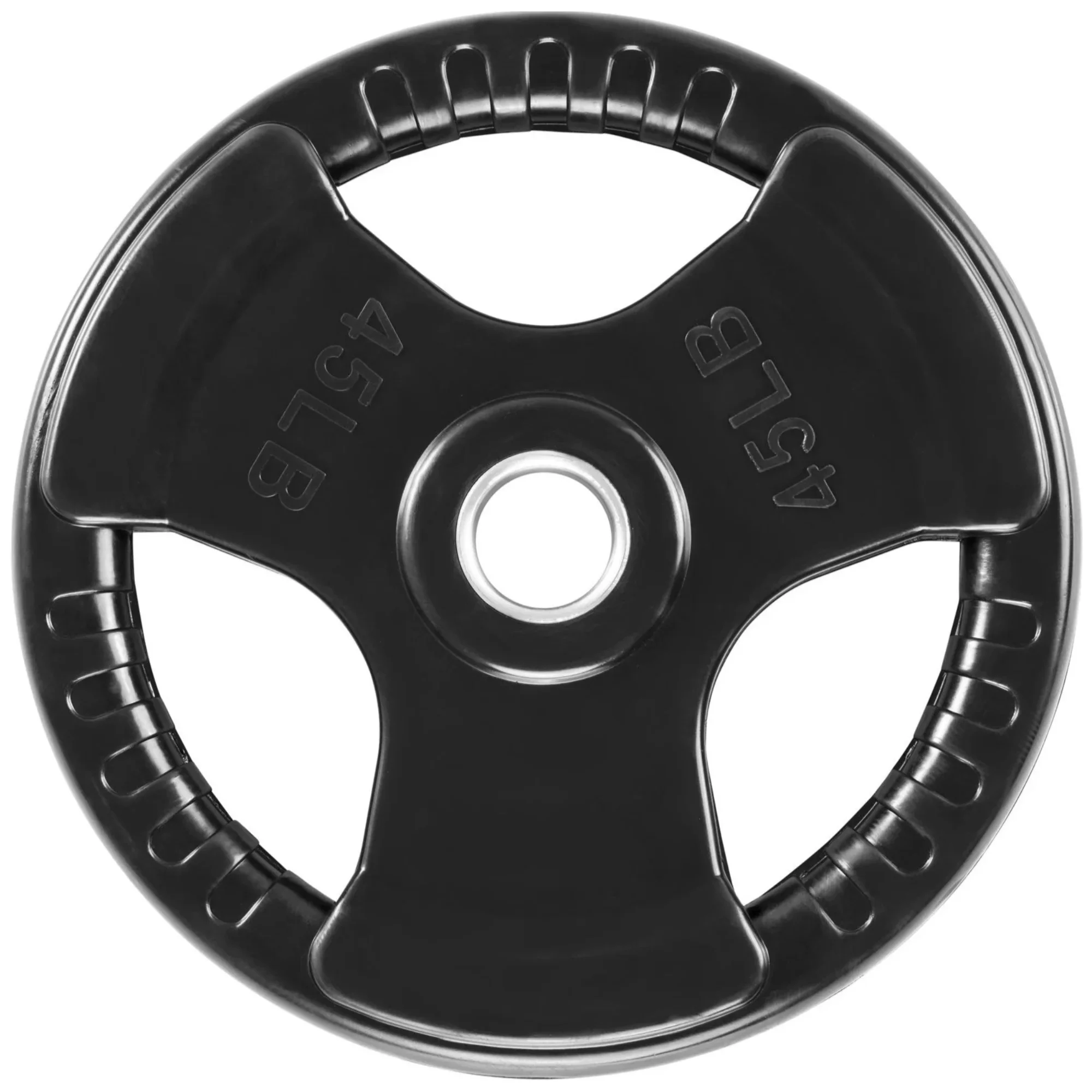 French Fitness Rubber Grip Olympic Weight Plate Set 350 lbs (New) - Image 8