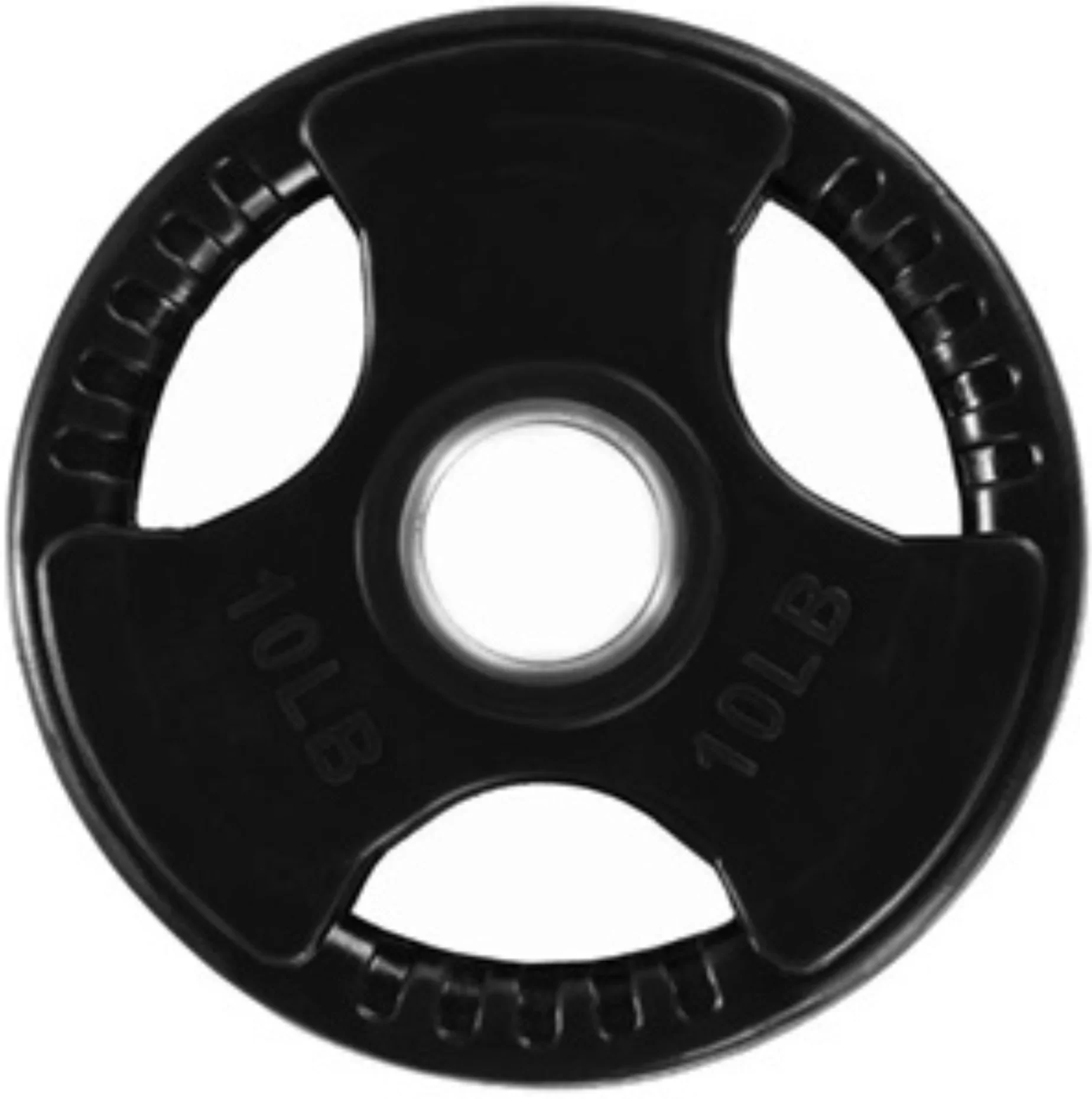 French Fitness Rubber Grip Olympic Weight Plate Set 450 lbs (New) - Image 5