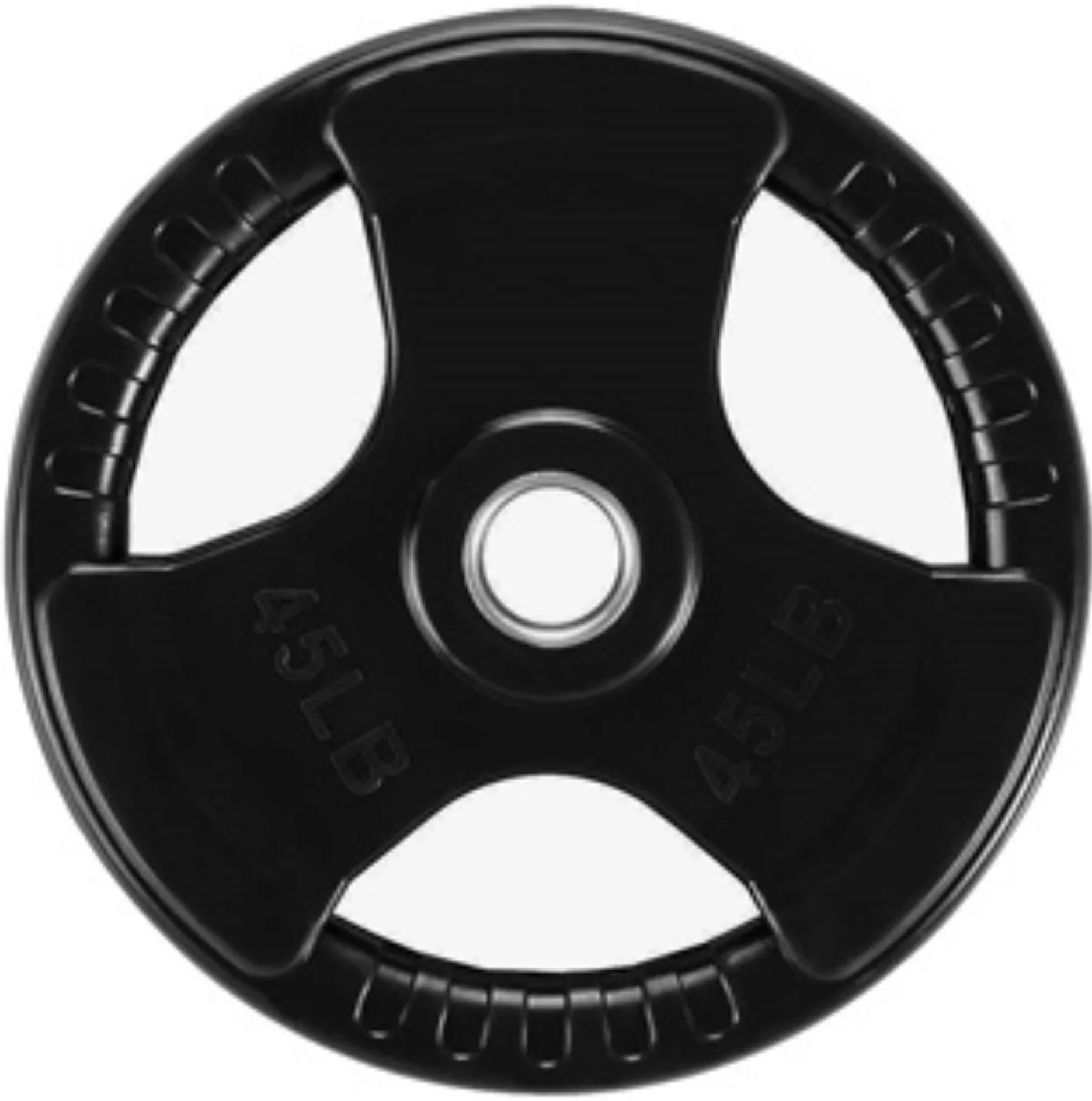 French Fitness Rubber Grip Olympic Weight Plate Set 450 lbs (New) - Image 8