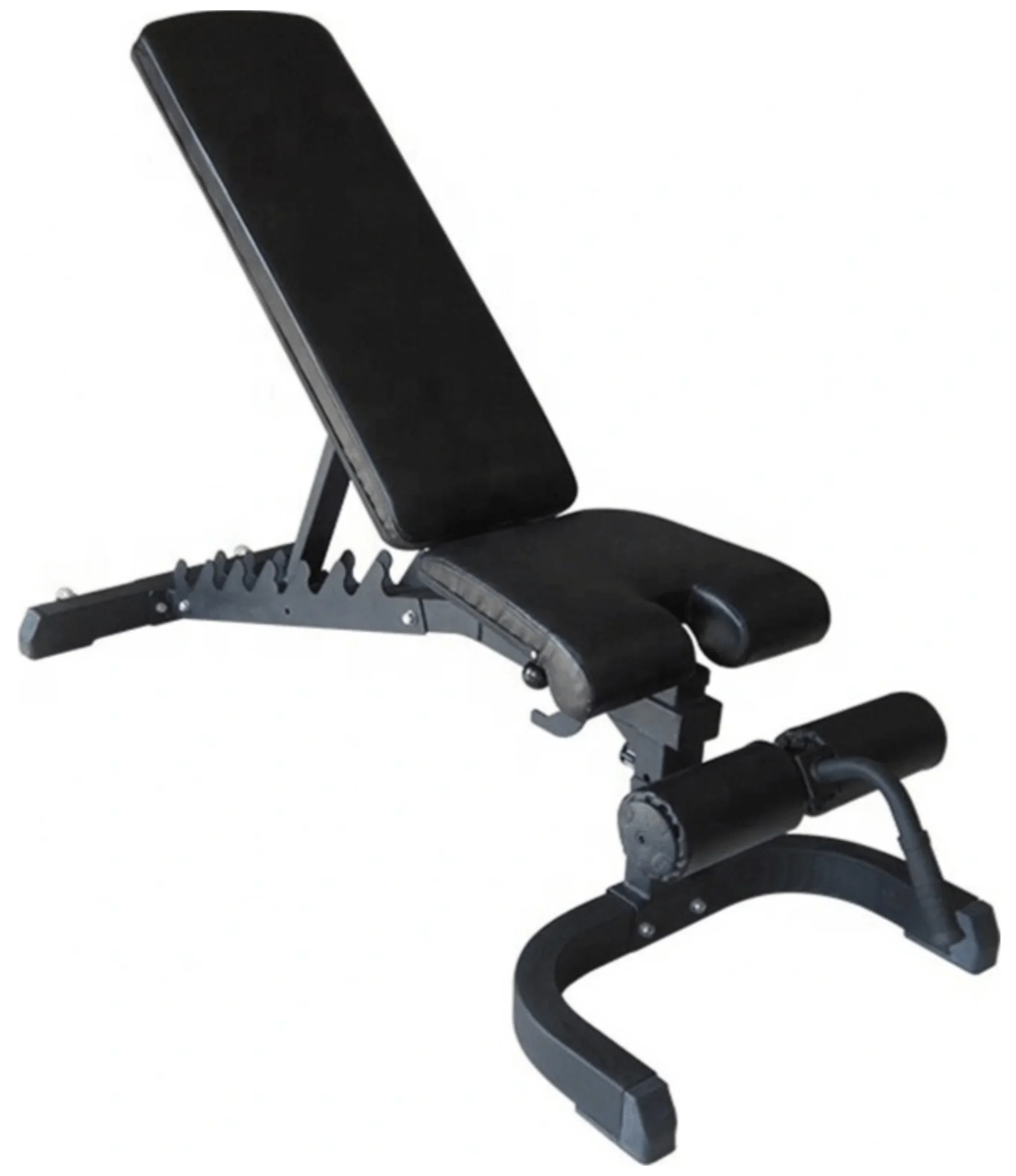 French Fitness Rubber Grip Weight Plate Set w/7 ft Bar 305 lbs + Rack + Bench (New) - Image 4