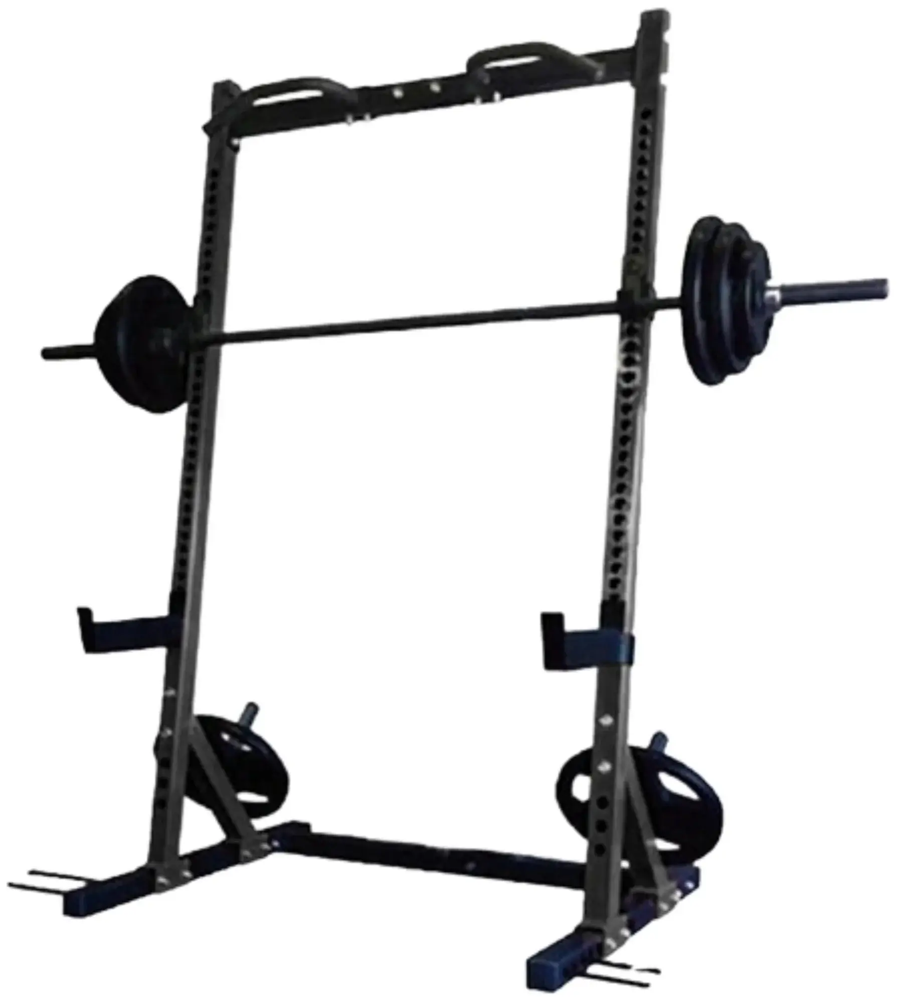 French Fitness Rubber Grip Weight Plate Set w/7 ft Bar 395 lbs + Rack + Bench (New) - Image 4