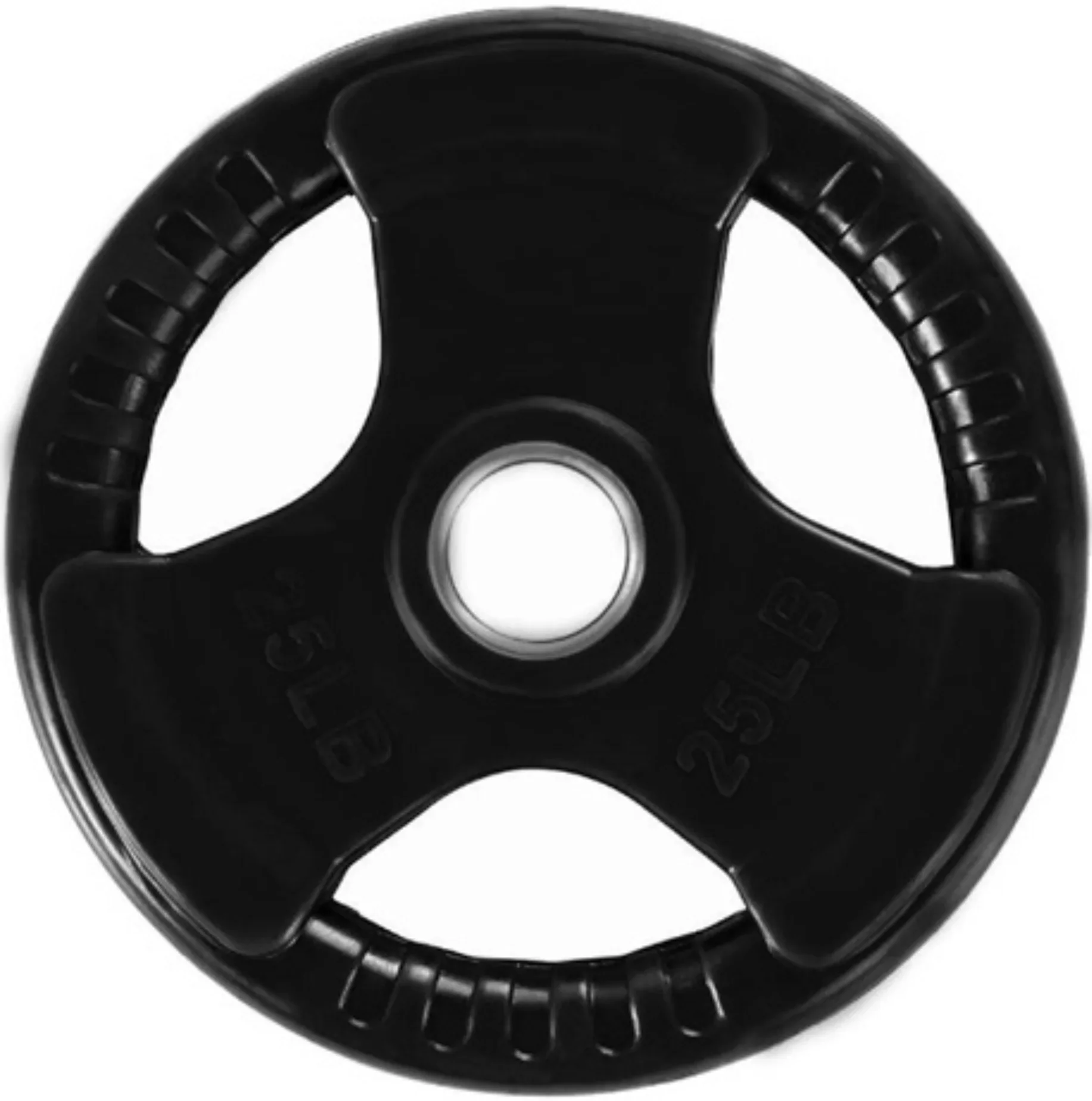 French Fitness Rubber Grip Weight Plate Set w/7 ft Olympic Bar 235 lbs + Bench (New) - Image 10