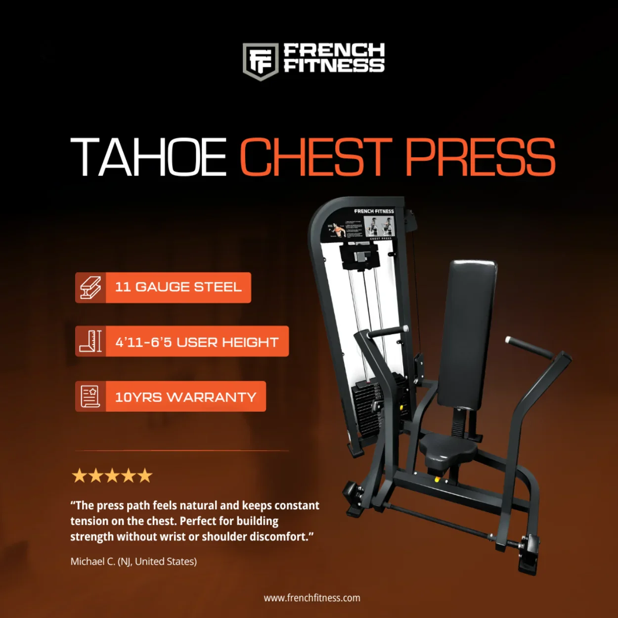 Chest Press - French Fitness Tahoe (New) - Image 2