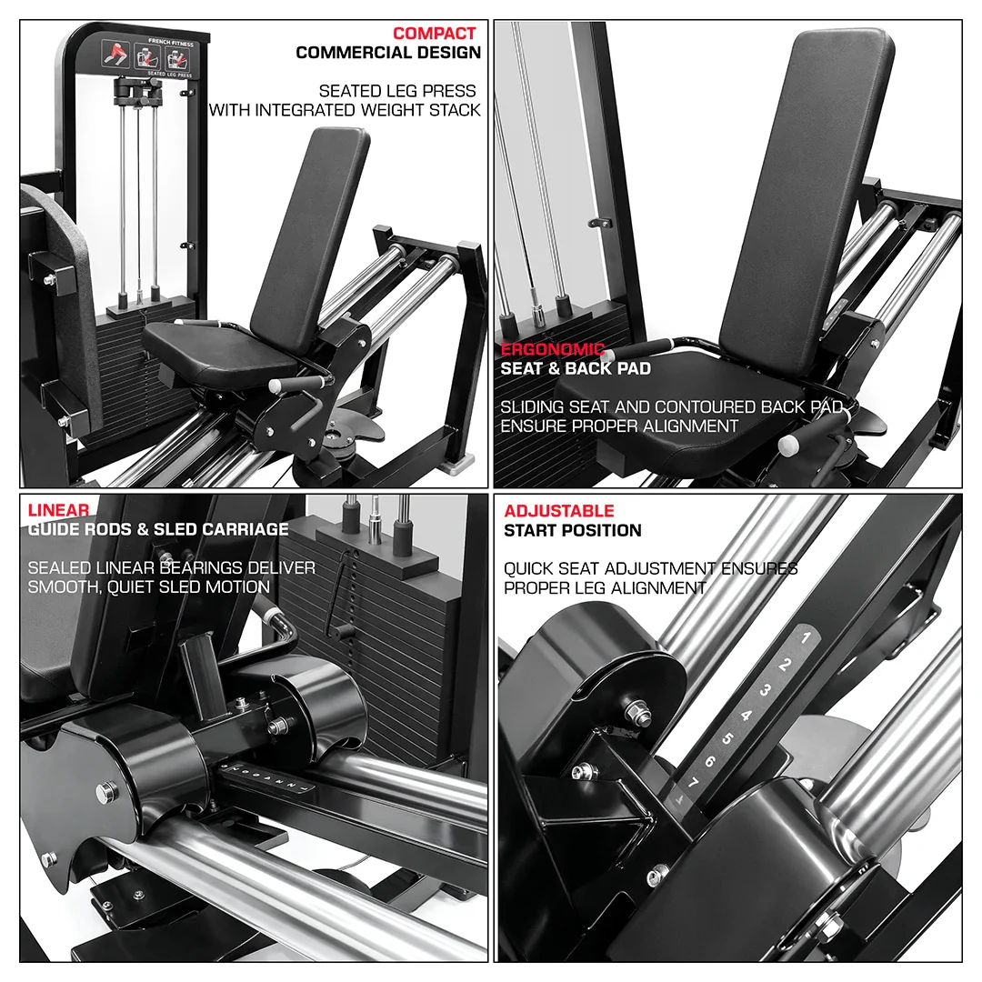 Seated Leg Press Sled and Calf Raise - French Fitness Tahoe (New) - Image 3