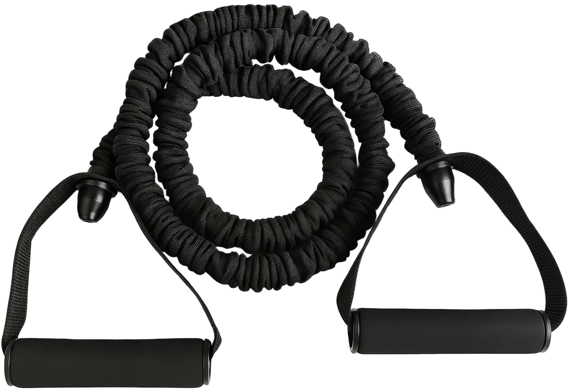 French Fitness Toning Resistance Tube Bands w/Handles - Black (30 lbs) (New)
