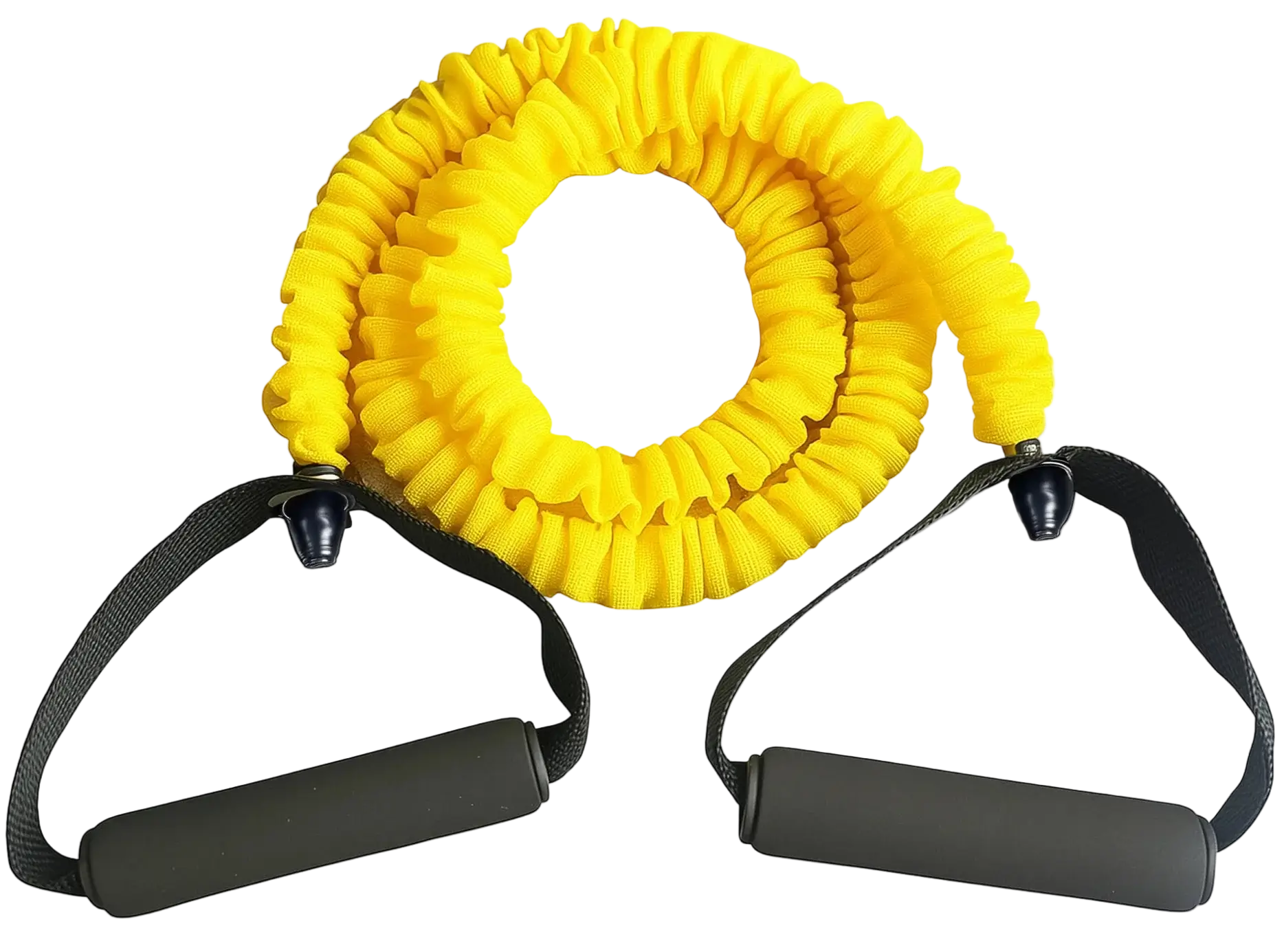 French Fitness Toning Resistance Tube Bands w/Handles - Yellow (10 lbs) (New)