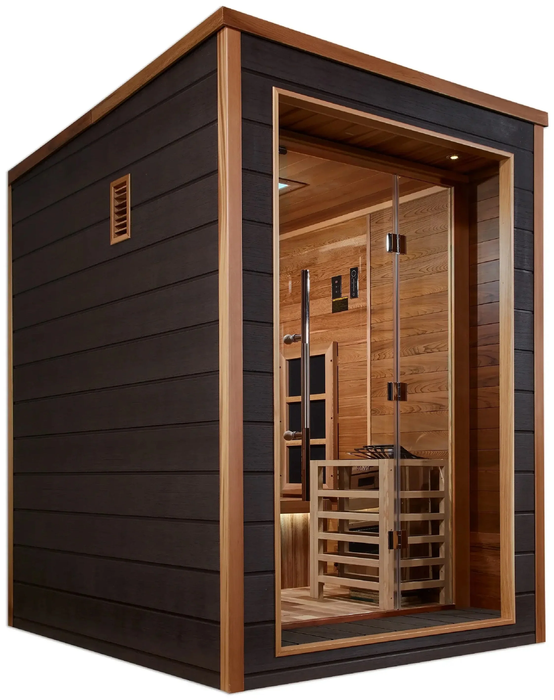 Golden Designs GDI-8222-01 Nora 2 Person Outdoor-Indoor PureTech Hybrid Full Spectrum Sauna - Canadian Red Cedar Interior (New) - Image 4