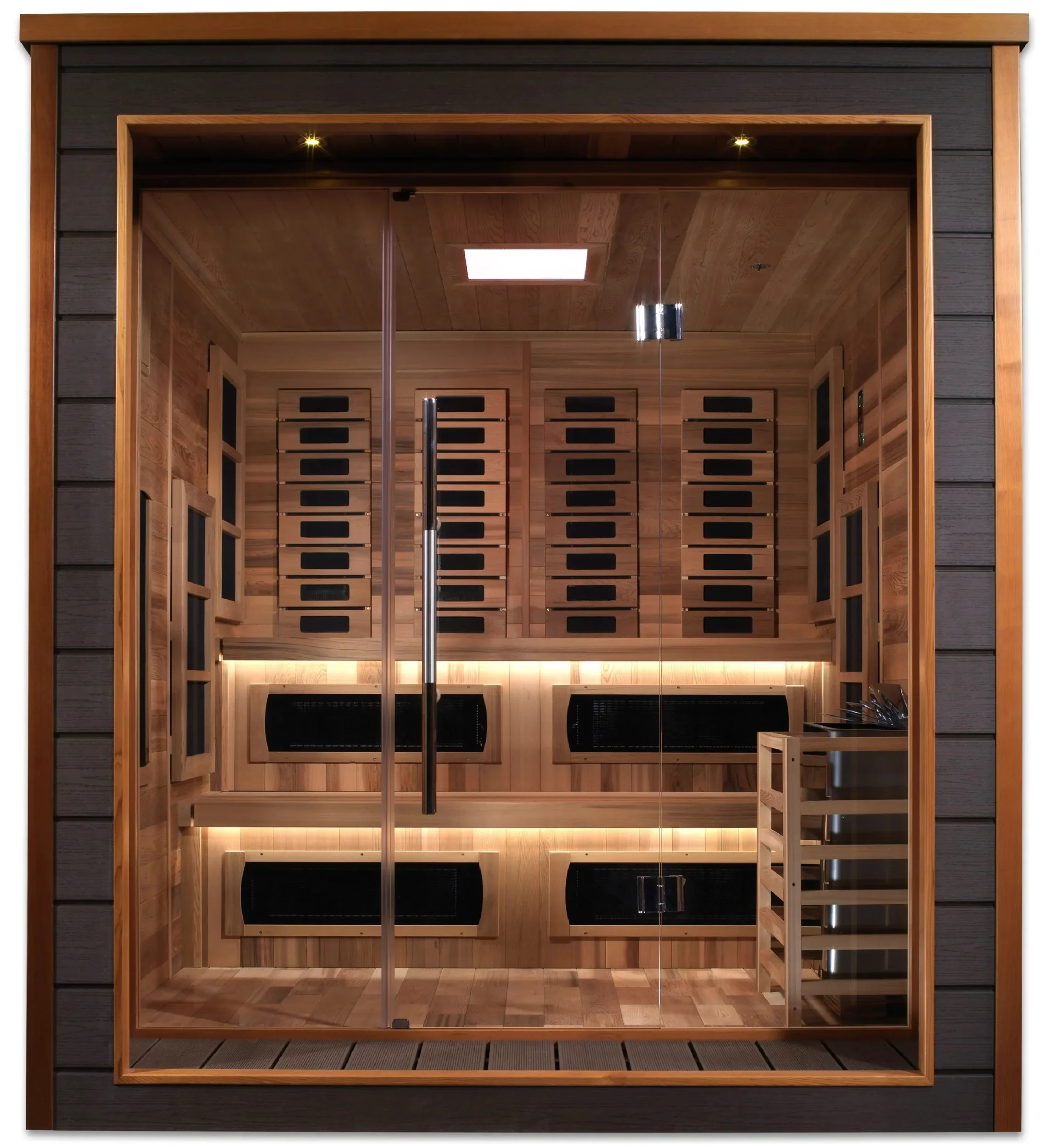 Golden Designs GDI-8226-01 Karlstad 6 Person Outdoor-Indoor PureTech Hybrid Full Spectrum Sauna - Canadian Red Cedar Interior (New) - Image 2