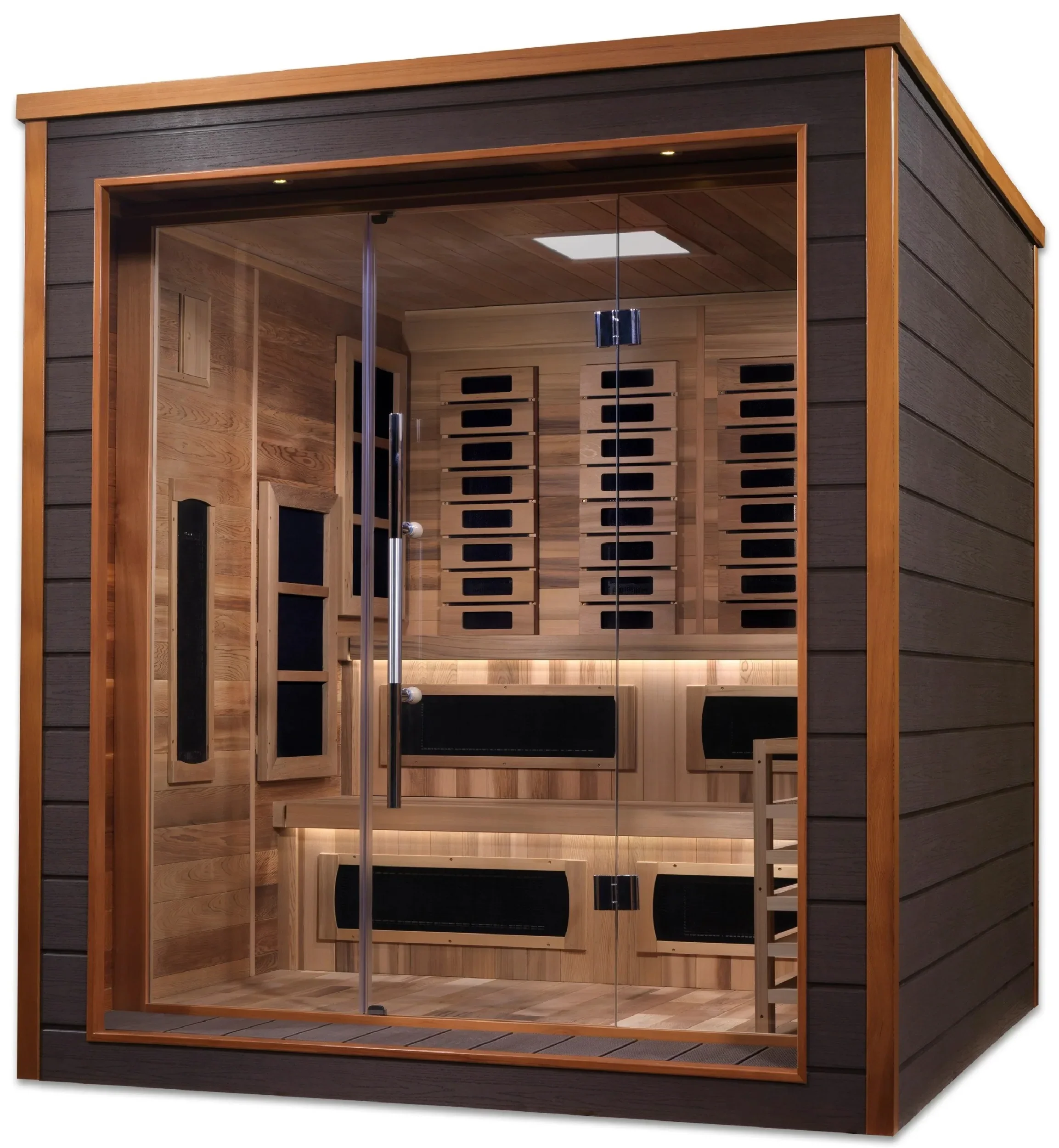 Golden Designs GDI-8226-01 Karlstad 6 Person Outdoor-Indoor PureTech Hybrid Full Spectrum Sauna - Canadian Red Cedar Interior (New) - Image 3