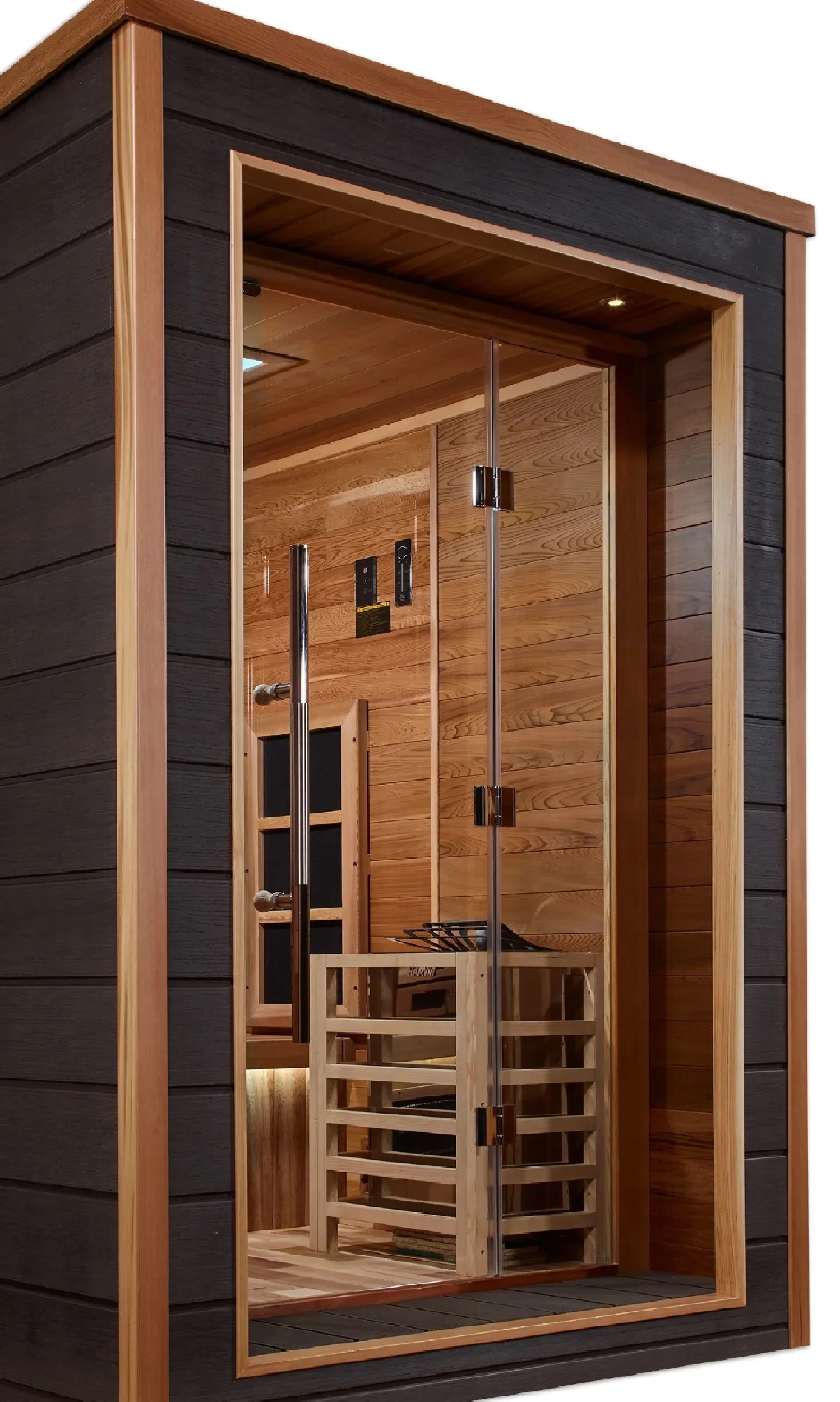 Golden Designs GDI-8226-01 Karlstad 6 Person Outdoor-Indoor PureTech Hybrid Full Spectrum Sauna - Canadian Red Cedar Interior (New) - Image 4