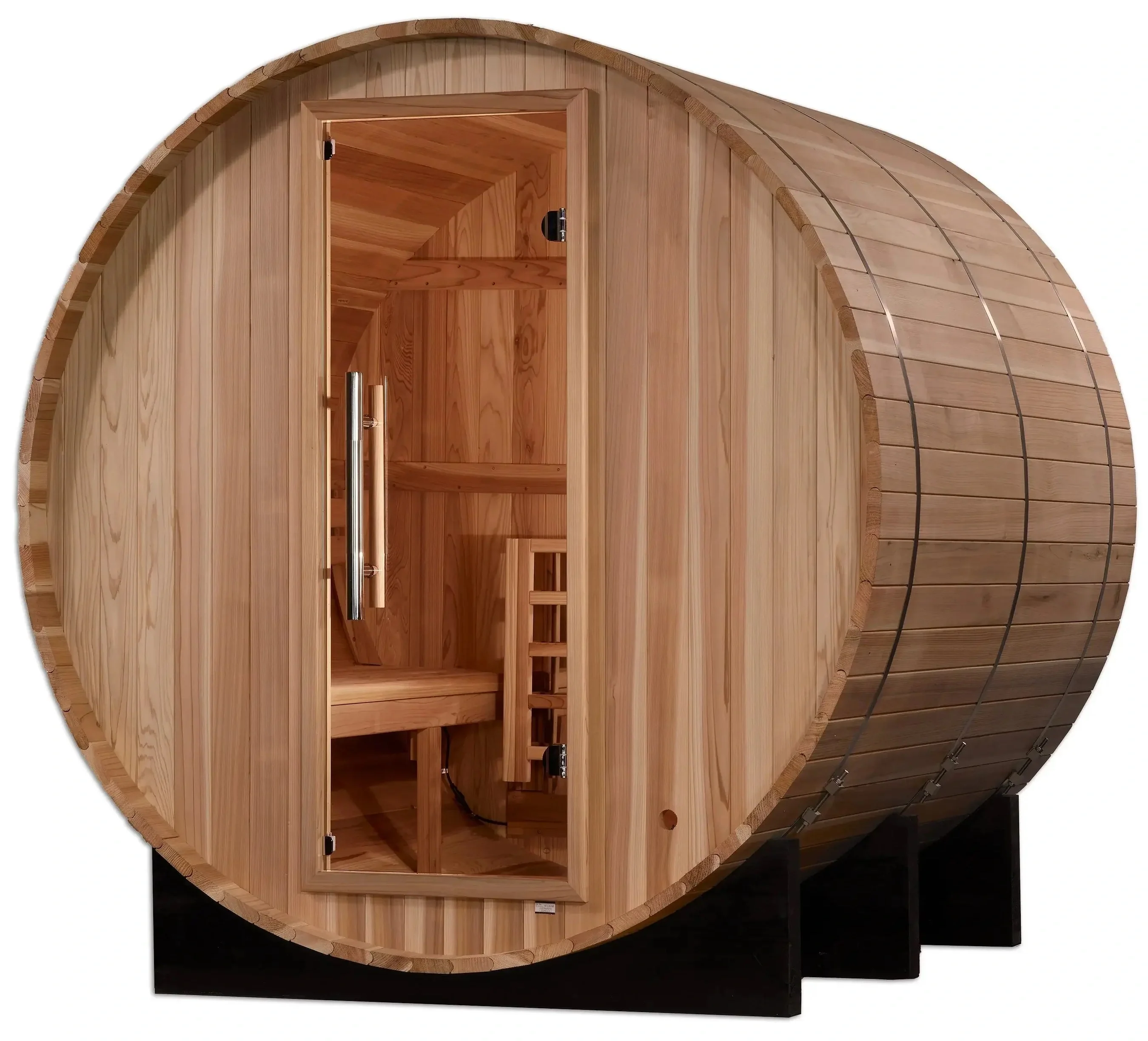 Golden Designs GDI-B004-01 Arosa 4 Person Barrel Traditional Sauna - Pacific Cedar (New) - Image 2