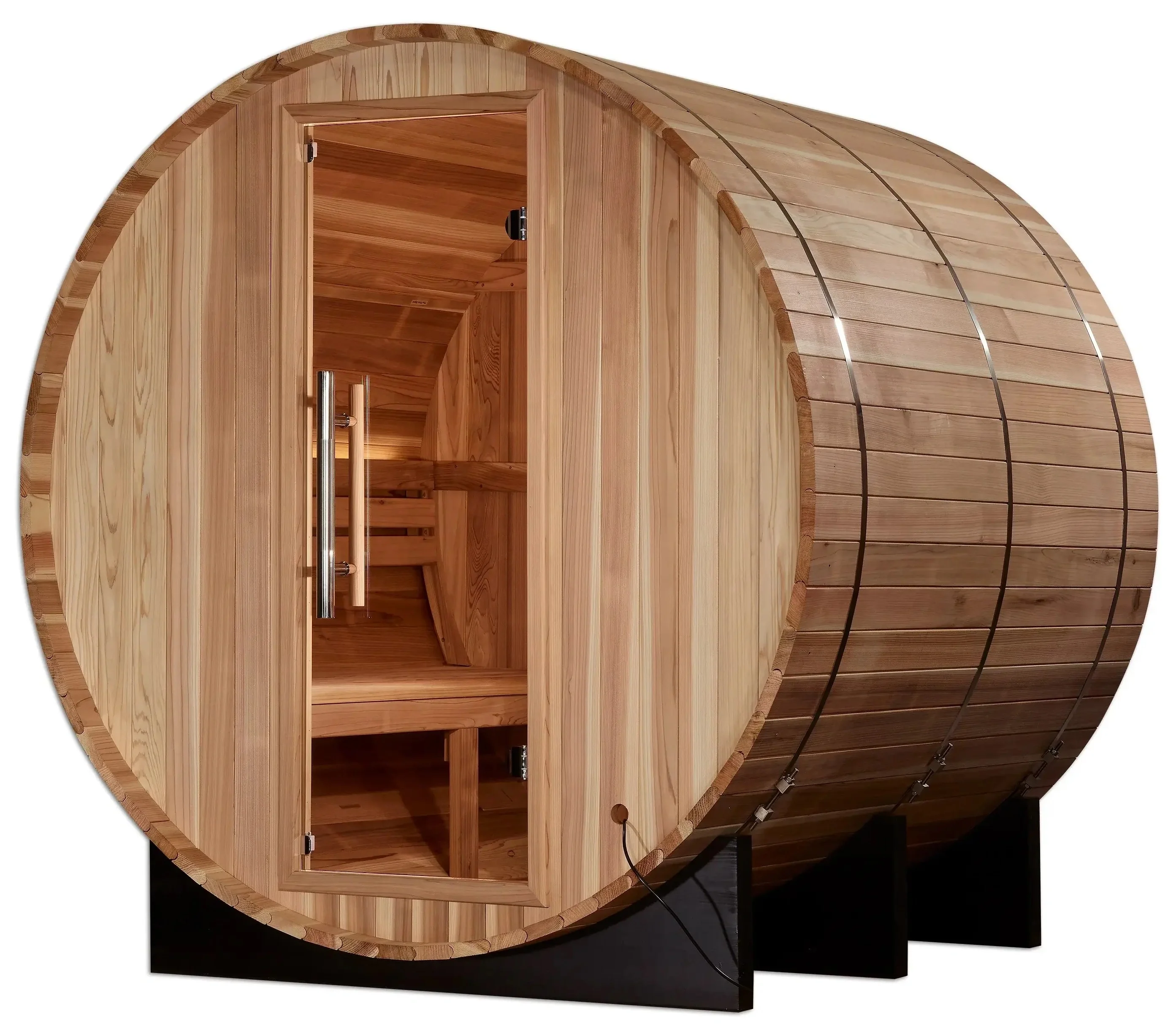 Golden Designs GDI-B004-01 Arosa 4 Person Barrel Traditional Sauna - Pacific Cedar (New) - Image 3