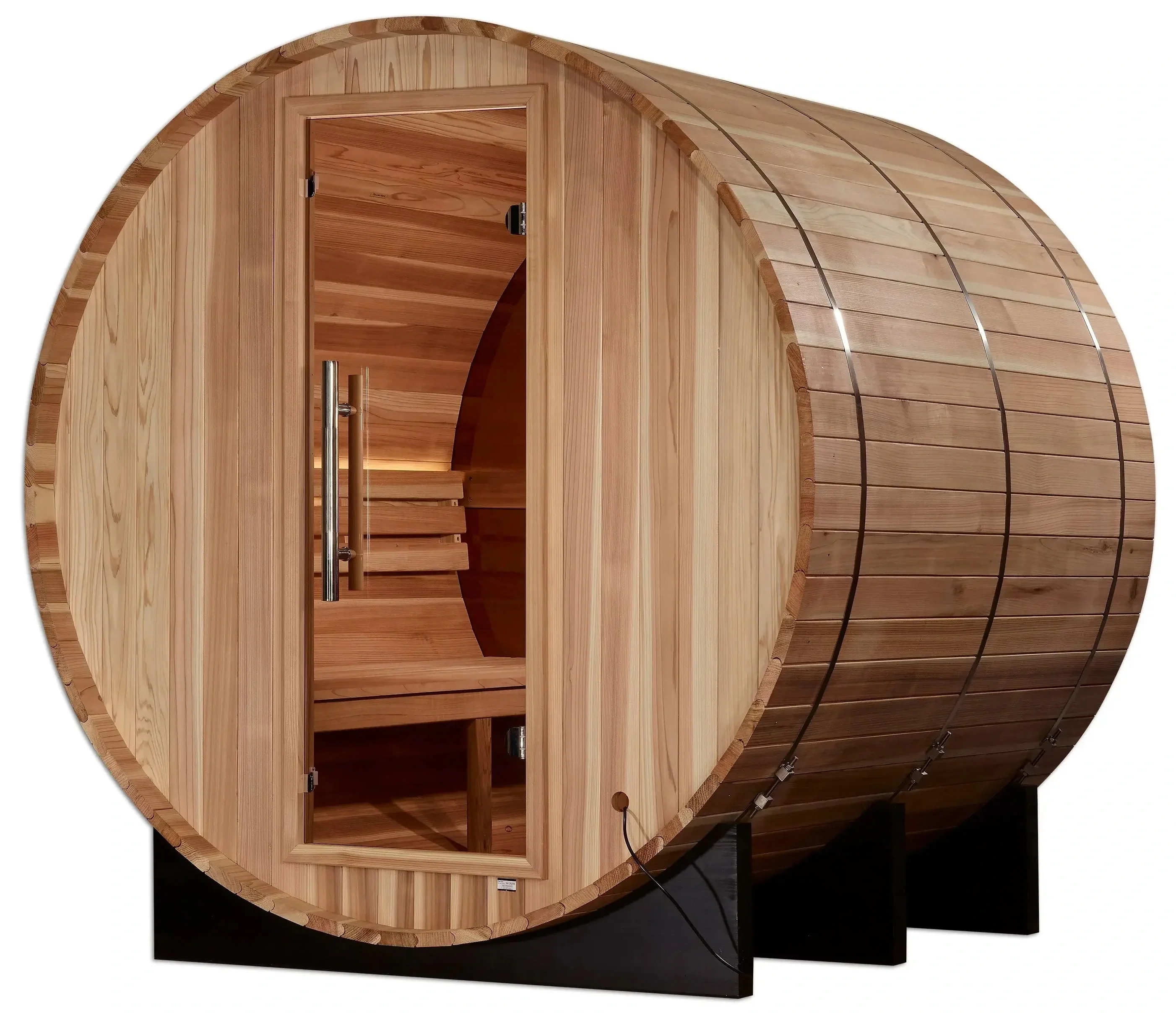 Golden Designs GDI-B024-01 Zurich 4 Person Barrel with Bronze Privacy View - Traditional Sauna - Pacific Cedar (New) - Image 2