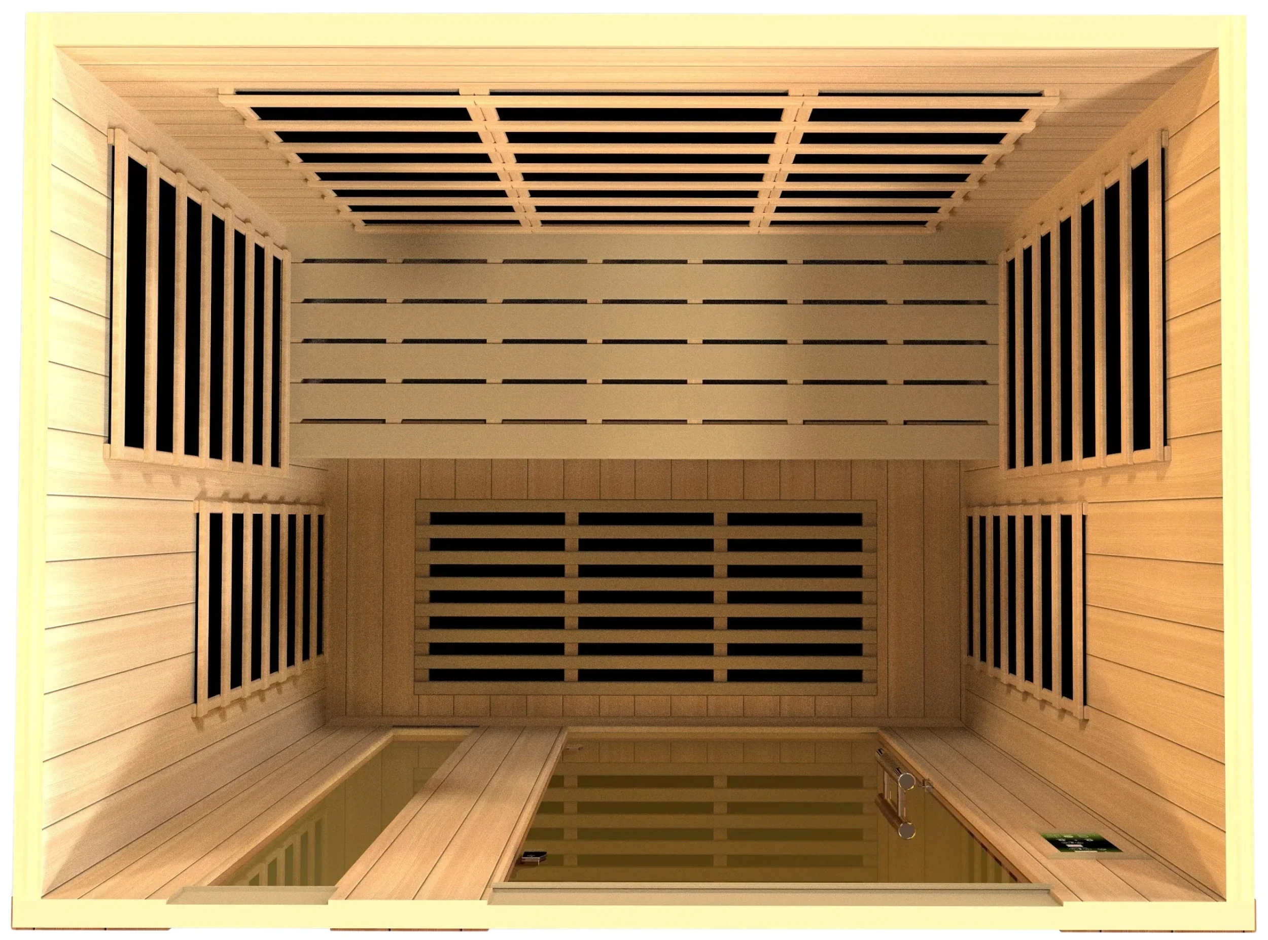 GoldenDesigns DYN-6336-02 Elite Dynamic Lugano 3-person Ultra Low EMF FAR Infrared Sauna (New) - Image 5
