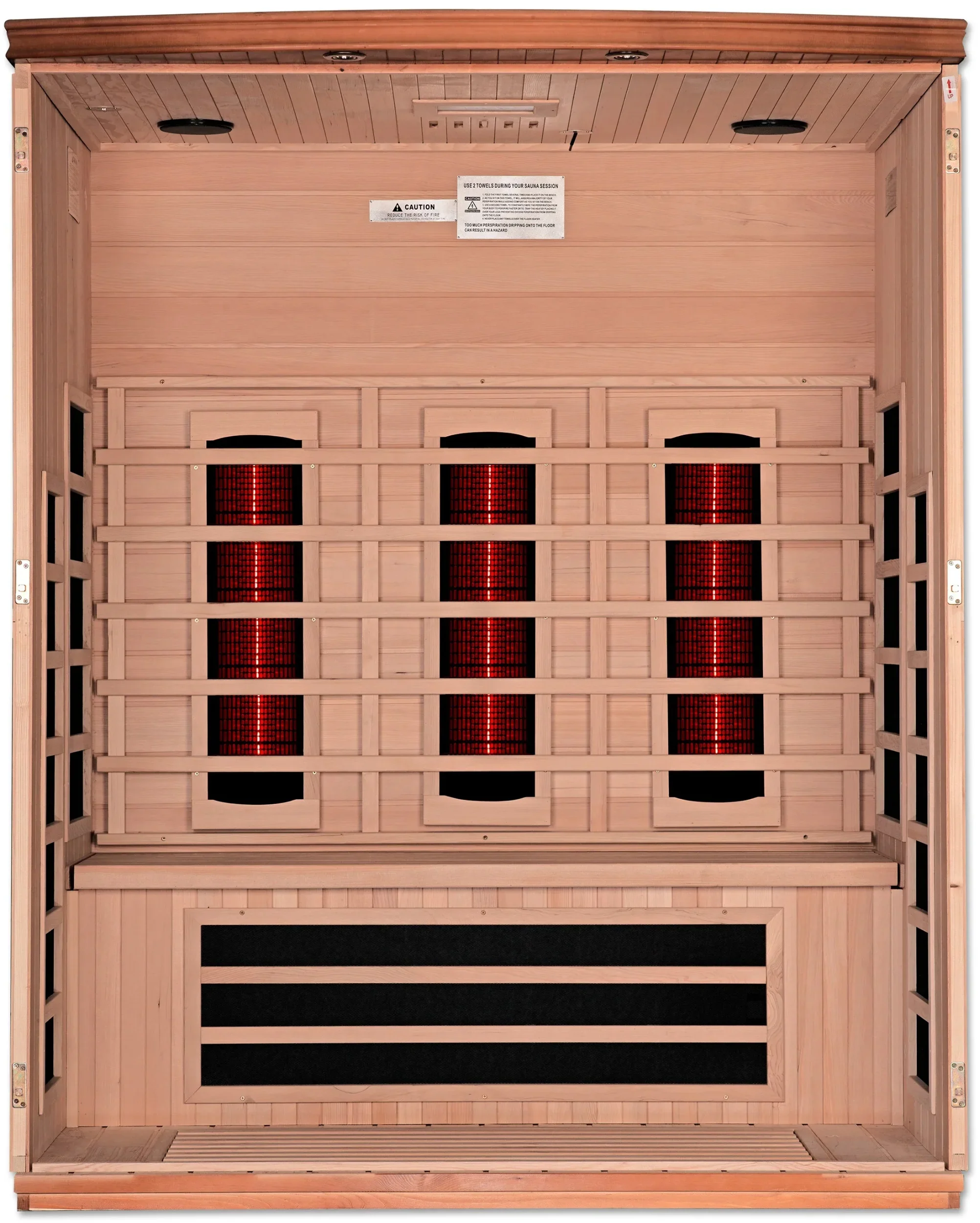 GoldenDesigns DYN-6336-03 FS Dynamic Lugano 3-Person Full Spectrum Near Zero EMF FAR Infrared Sauna (New) - Image 4